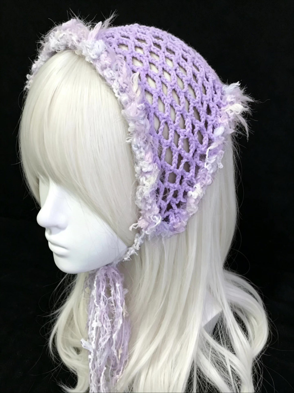 Taro Purple Crochet Triangular Kerchief