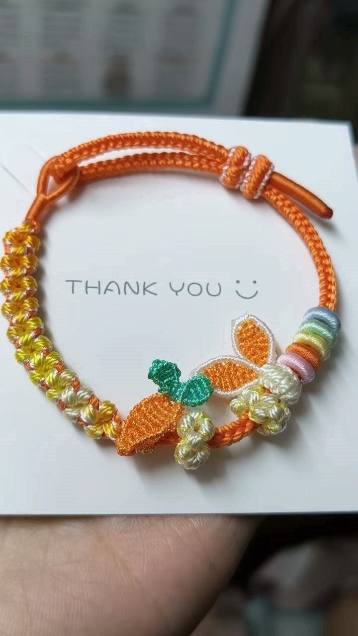 Handwoven Bracelet with Adjustable Sliding Knot