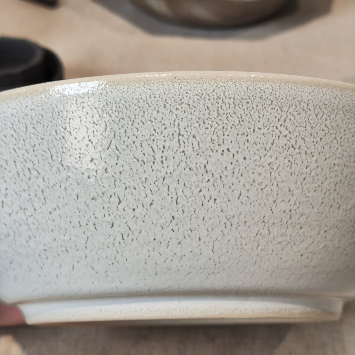 Handmade Ceramic Bowl with Crackle Glaze