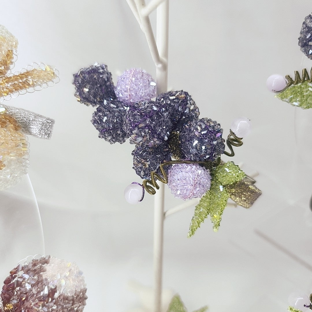 Grape Cluster Crystal Hair Accessories Set
