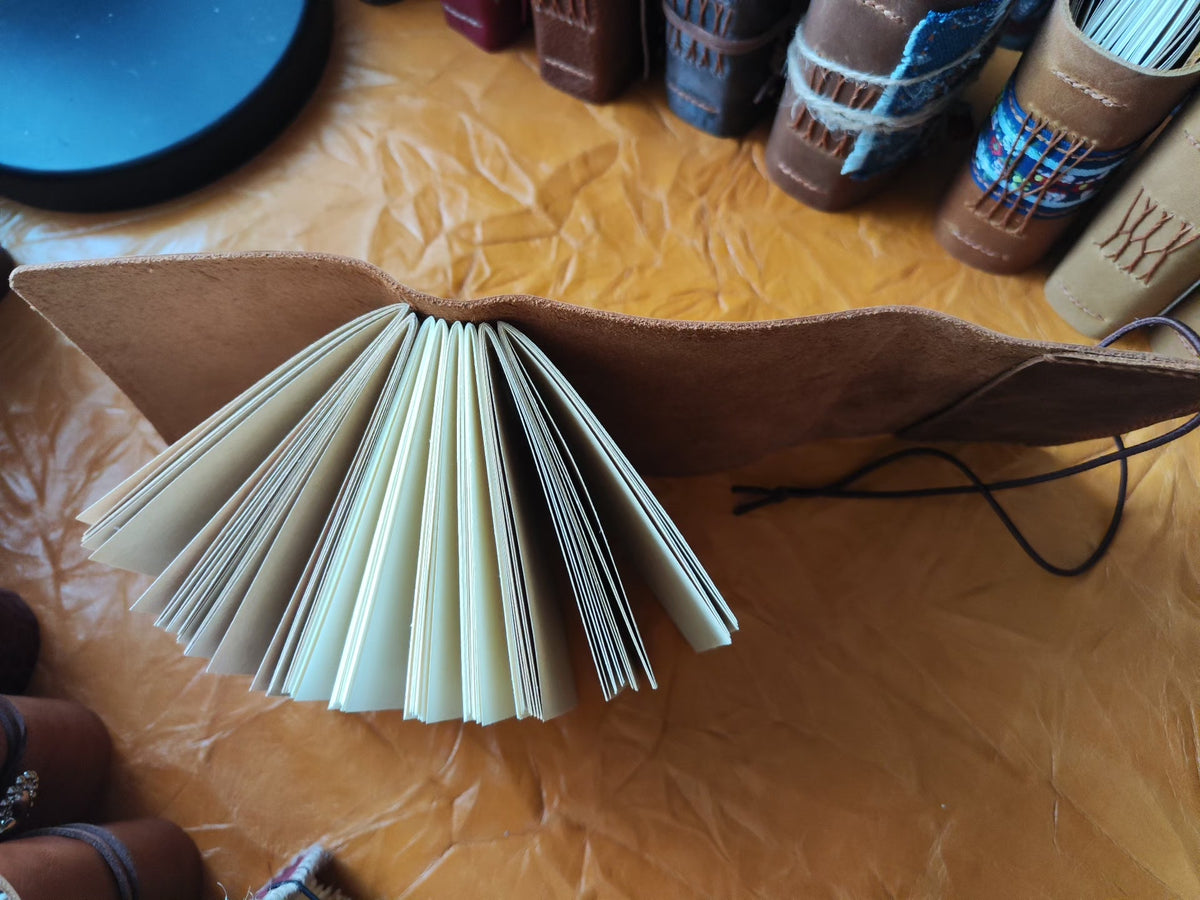Handcrafted Leather Notebook with Kraft Paper Pages