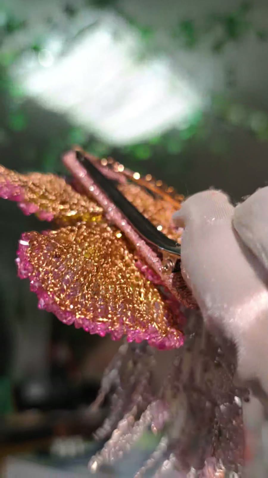 Handcrafted Beaded Butterfly Tassel Hair Clip