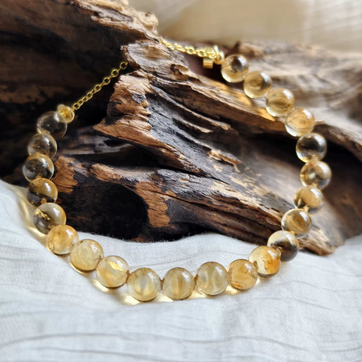 Pulseira de Quartzo Citrino Natural 8.3mm