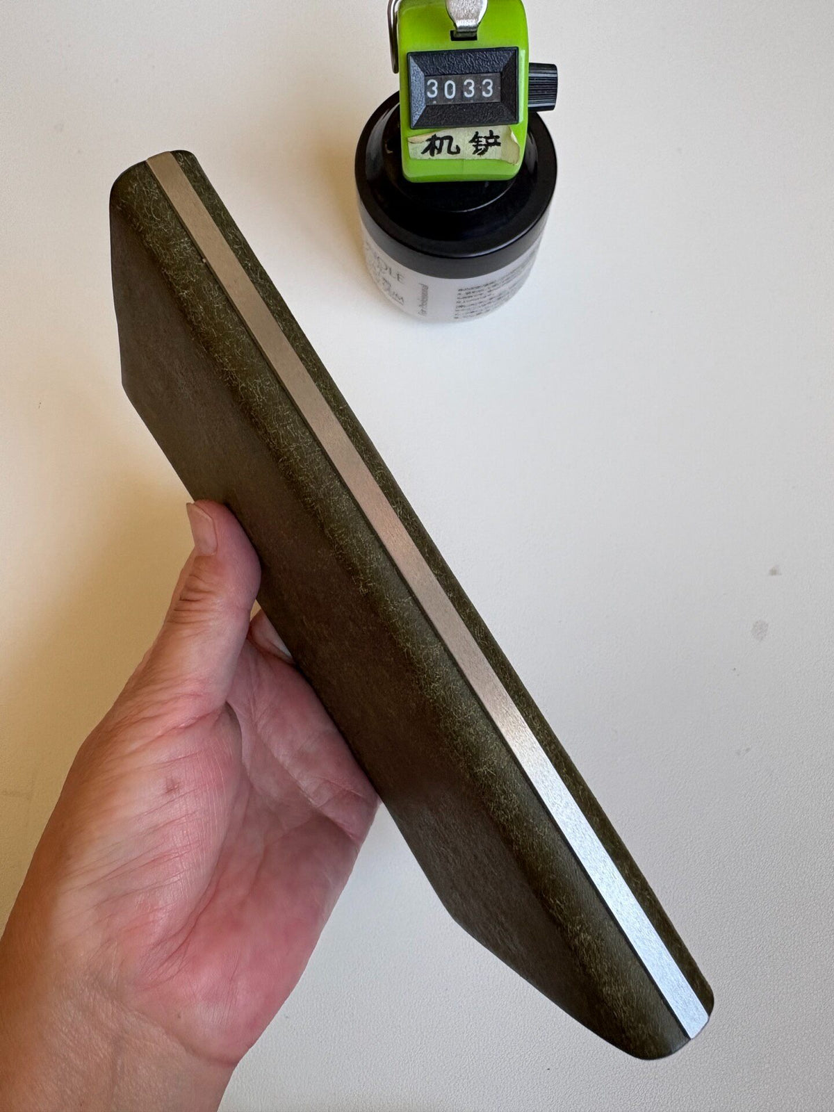 A6 Olive Green Leather Binder with Six Rings