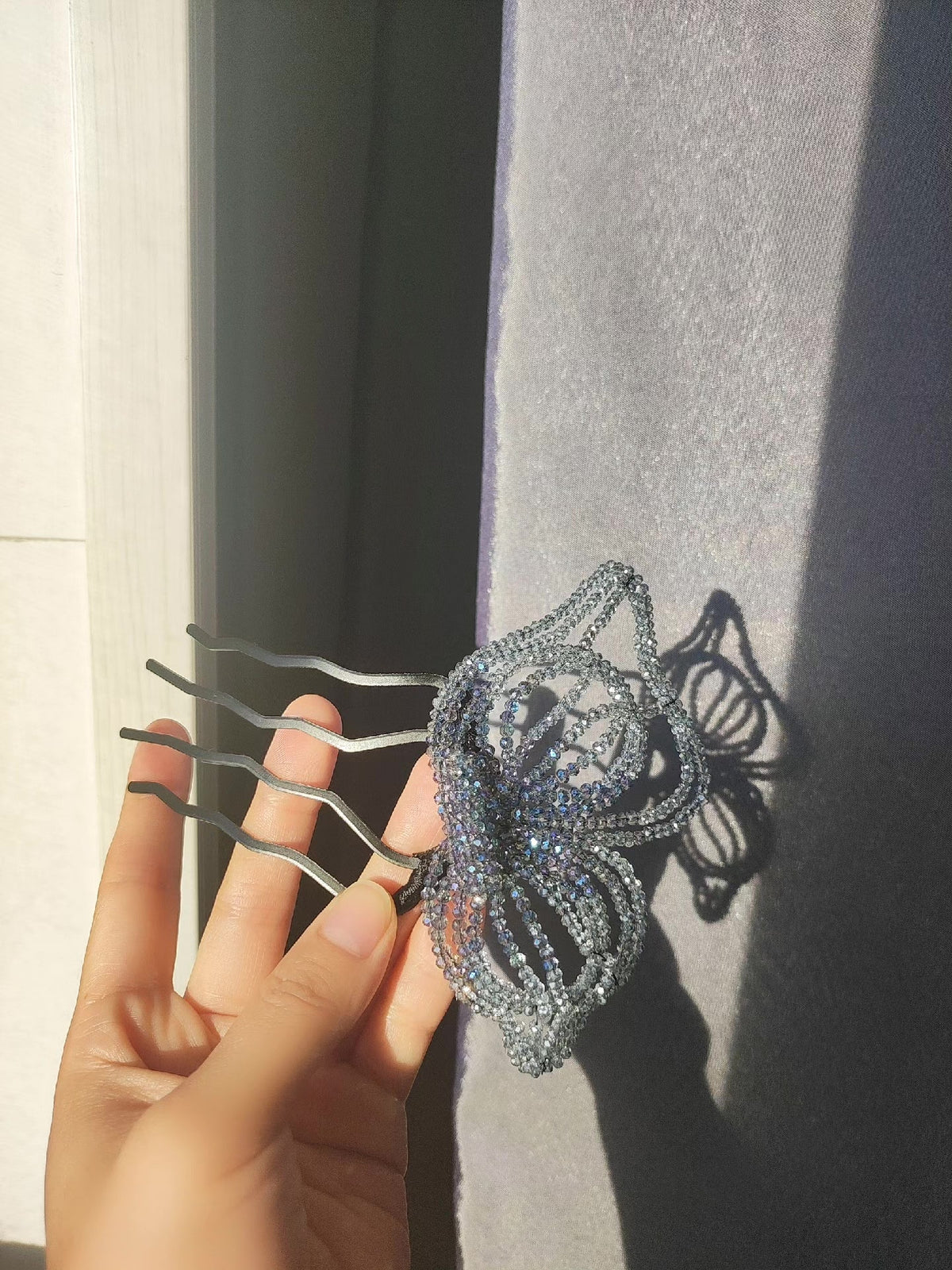 Beaded Butterfly Hair Comb
