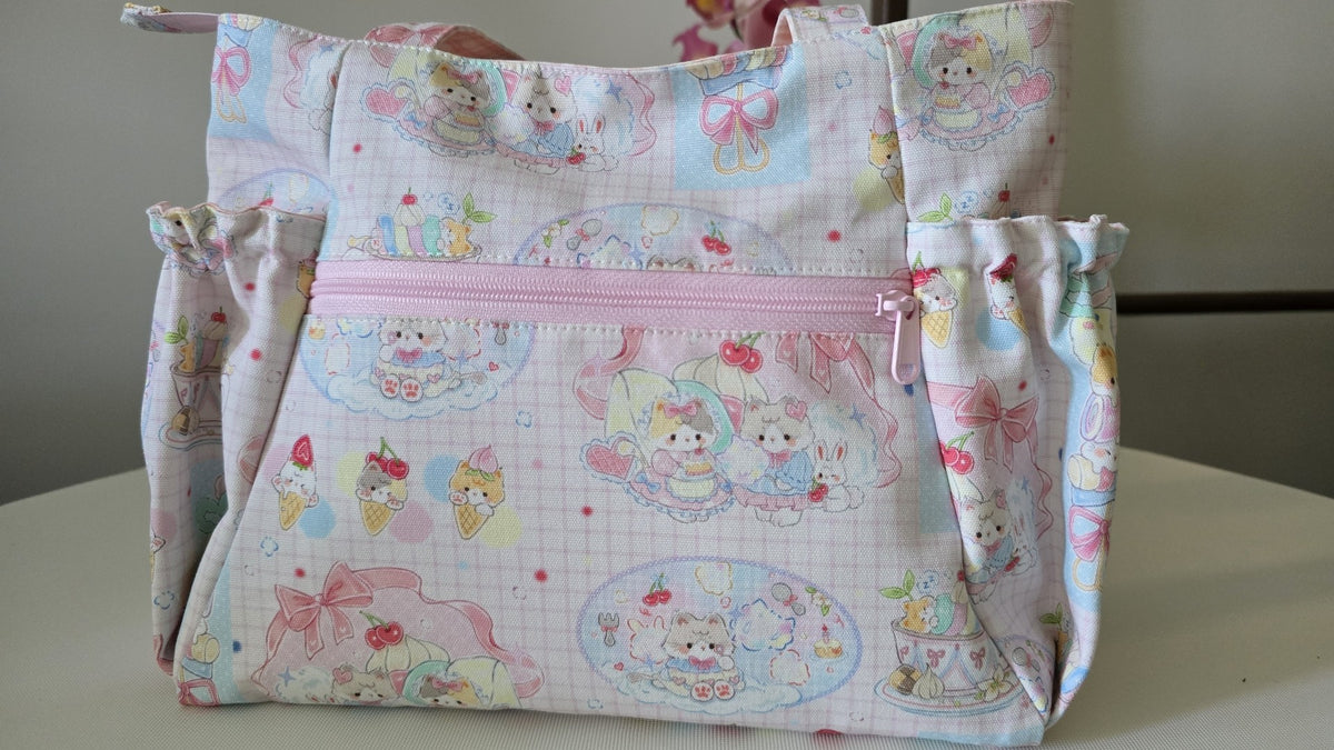Cat Print Small Tote Bag