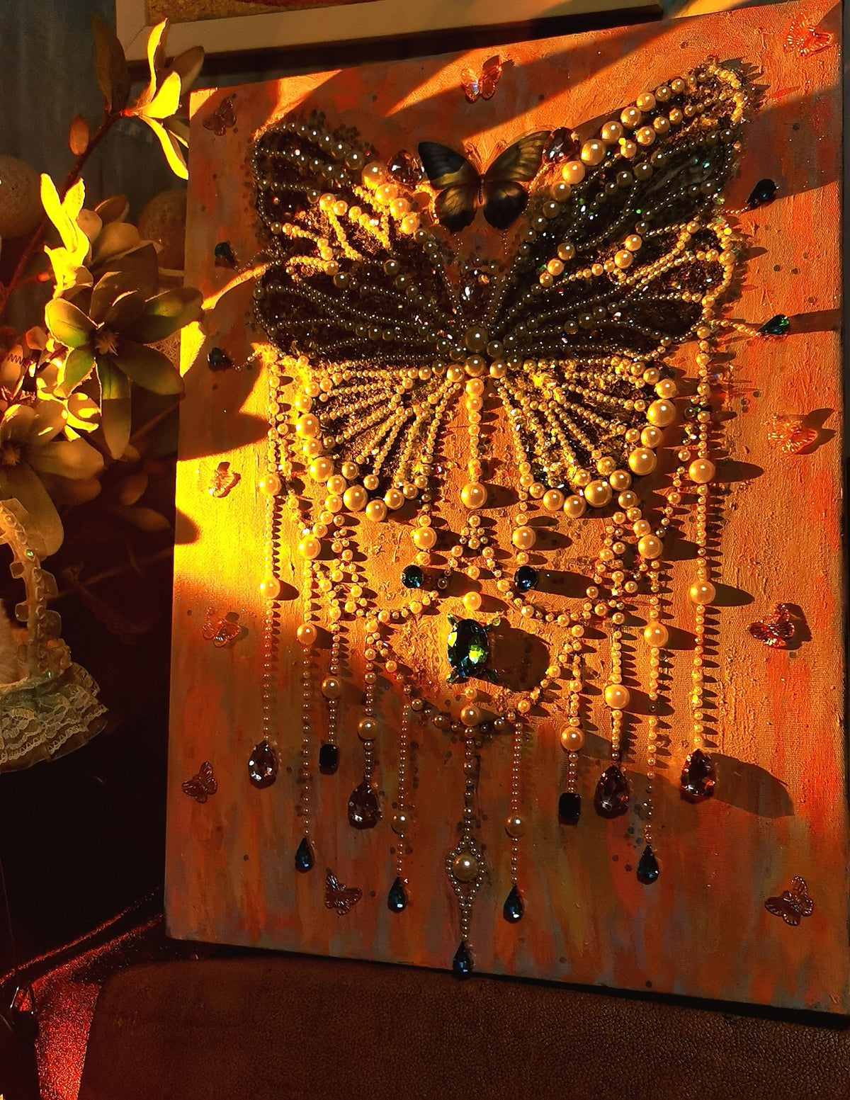 Pearl Butterfly Wall Art 30x40cm