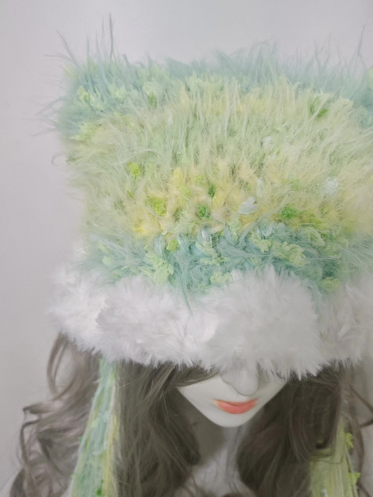 Melon Cat Ear Hat Pastel Gradient Knit
