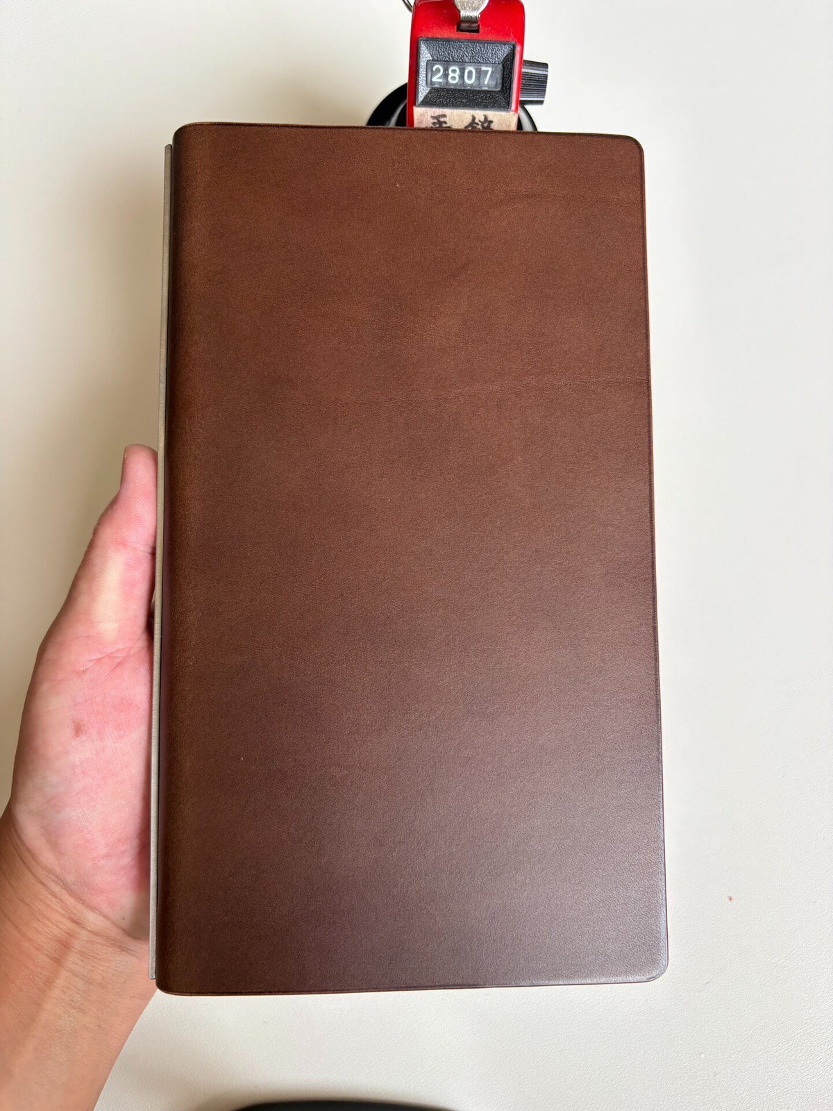 A5 Leather Binder Six Ring Dark Brown