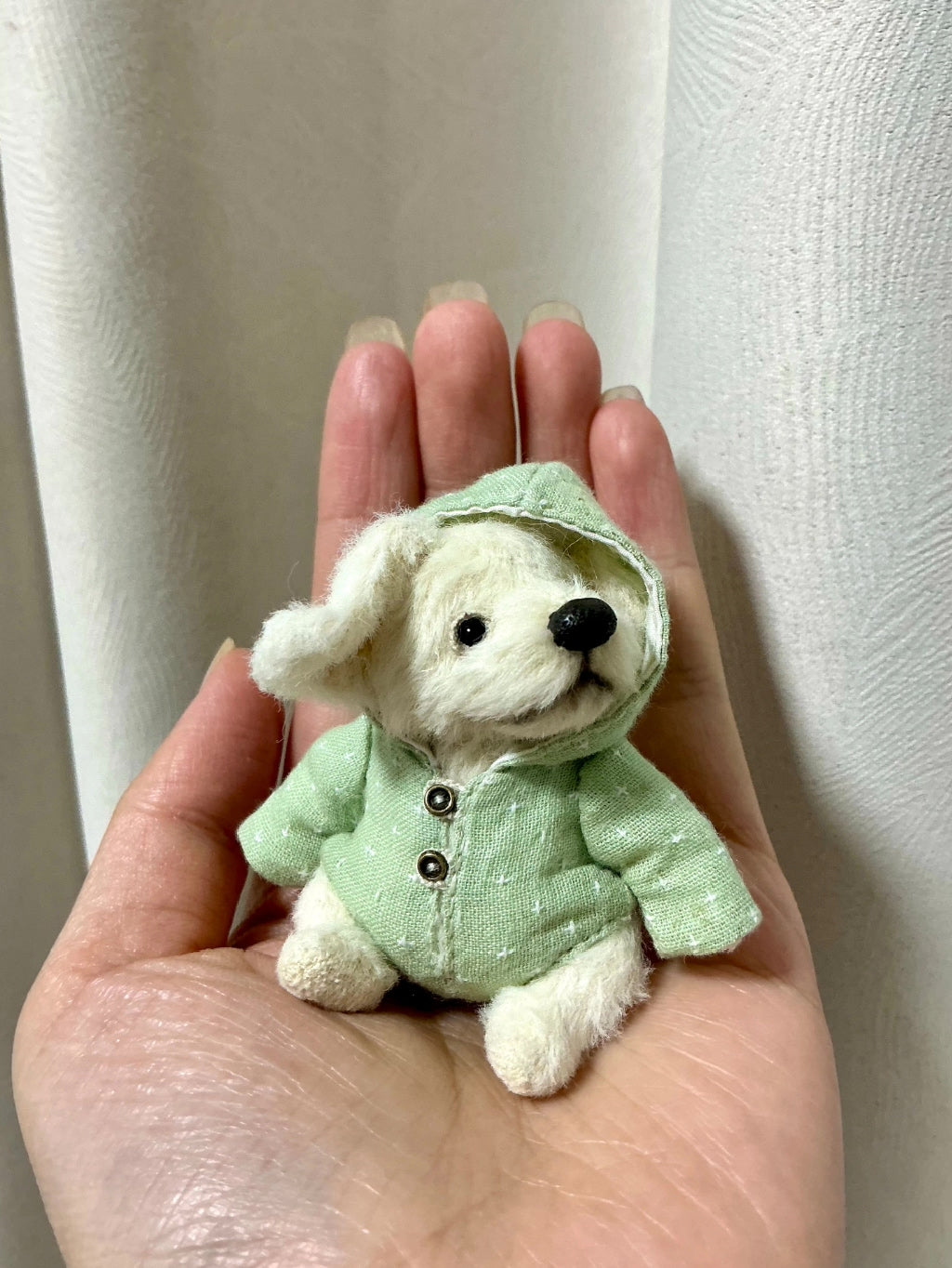Miniature Mohair Pluche Hondfiguur 6 cm