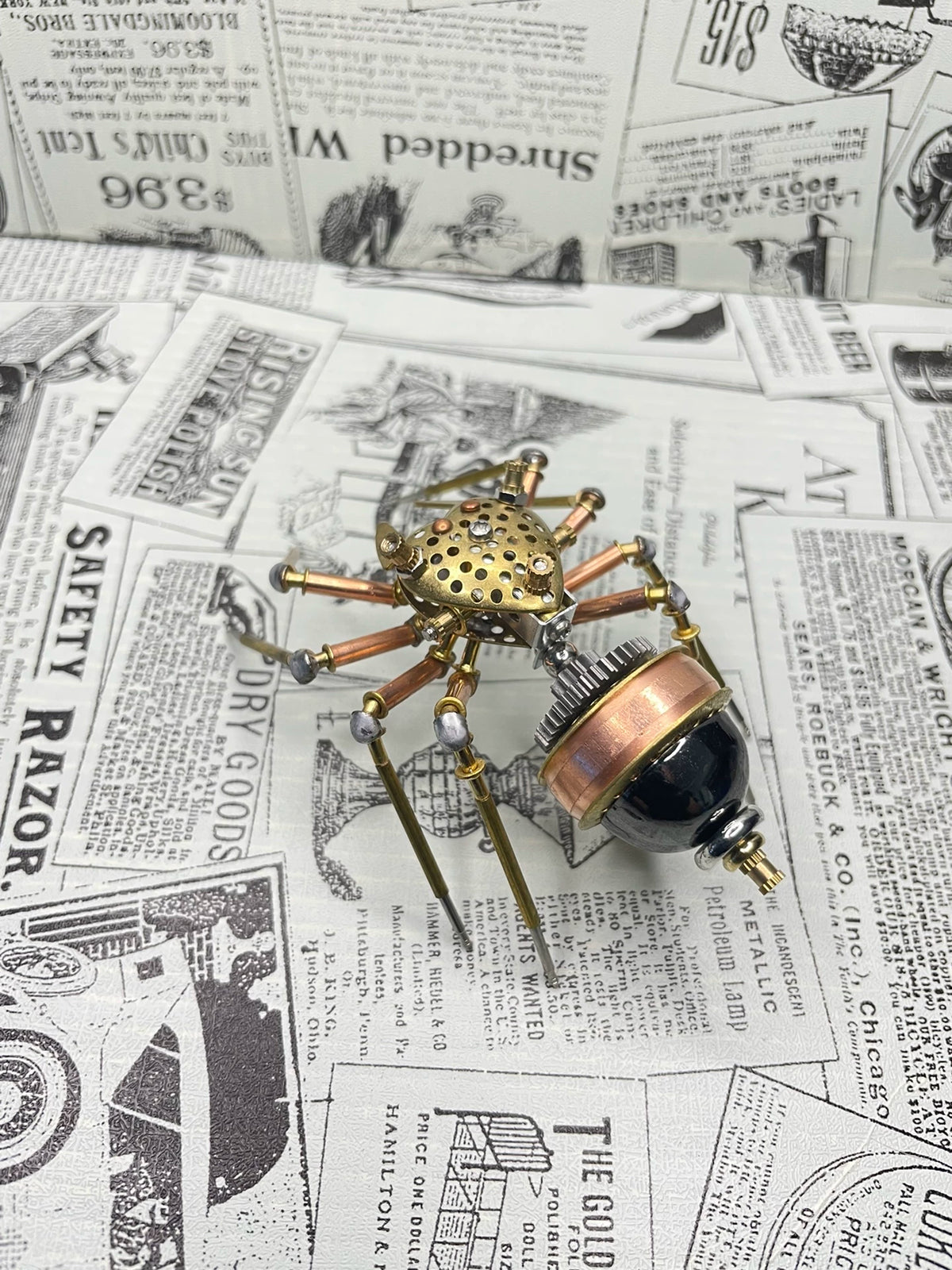 Steampunk mechanische Spinnen-Figur aus Messing