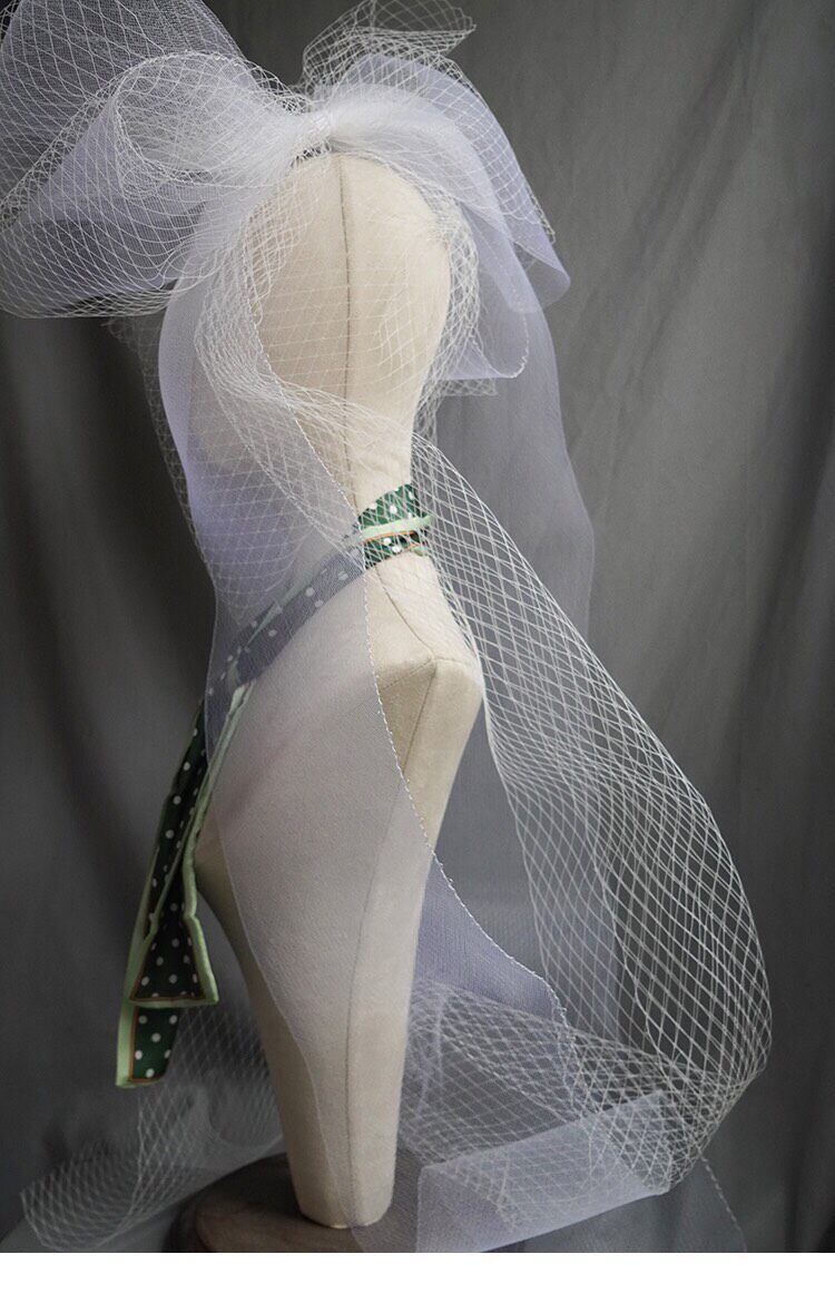 Birdcage Bridal Veil with Oversized Bow