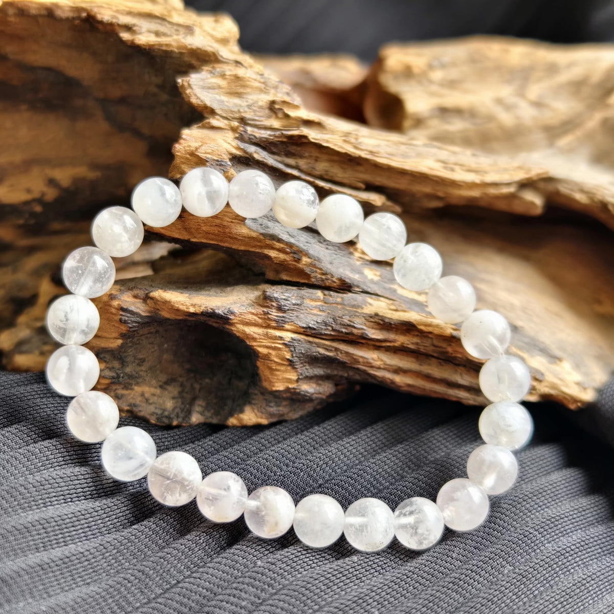 White Phantom Quartz Beaded Bracelets 12mm
