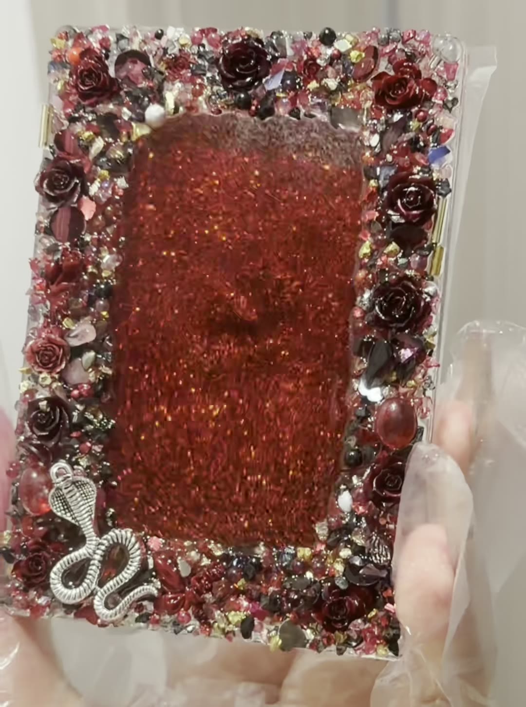 Brick con sabbia mobile Dark Angel con glitter rosso