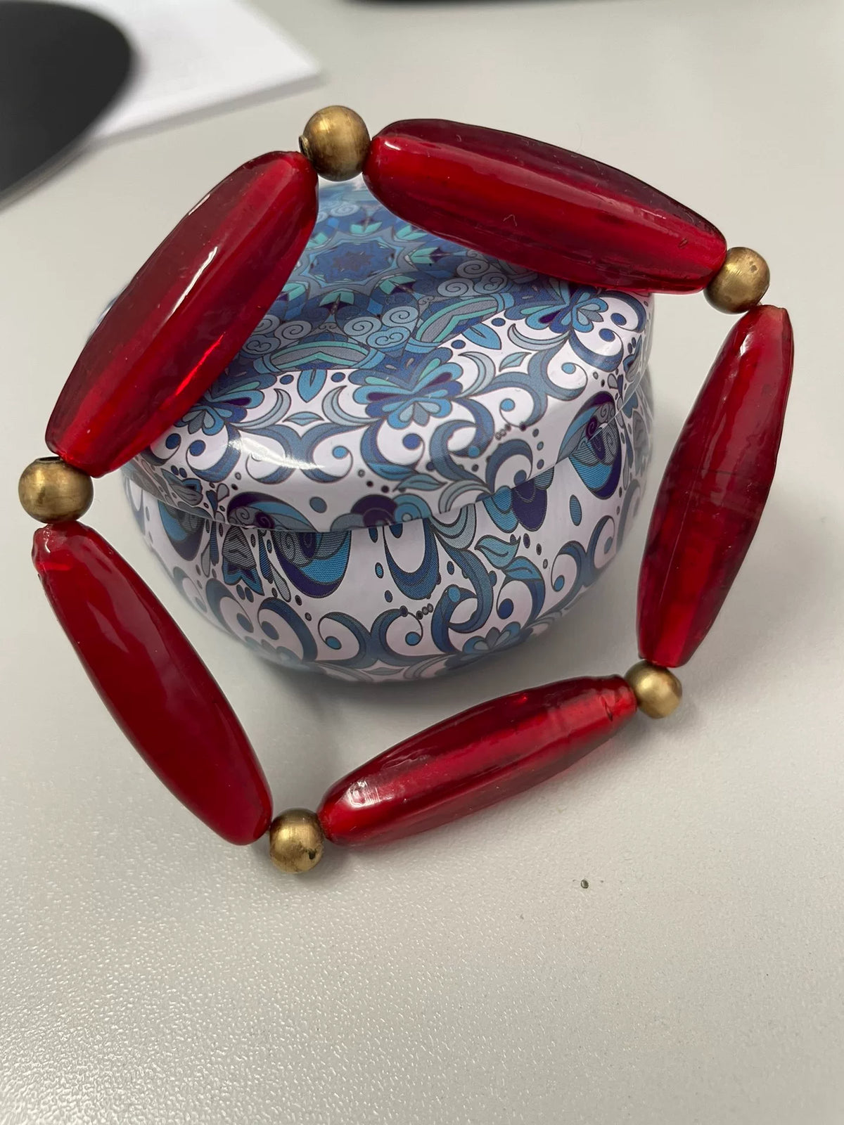 Robijnrode Liuli Glas Armband