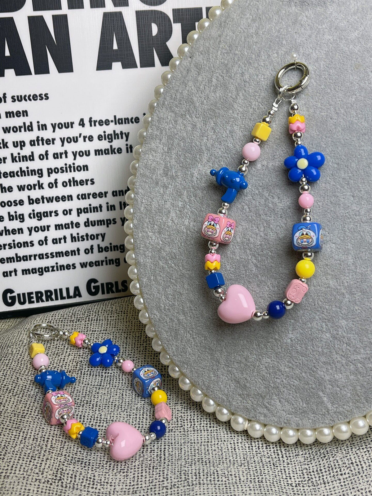 Cartoon Duck Beaded Phone Strap