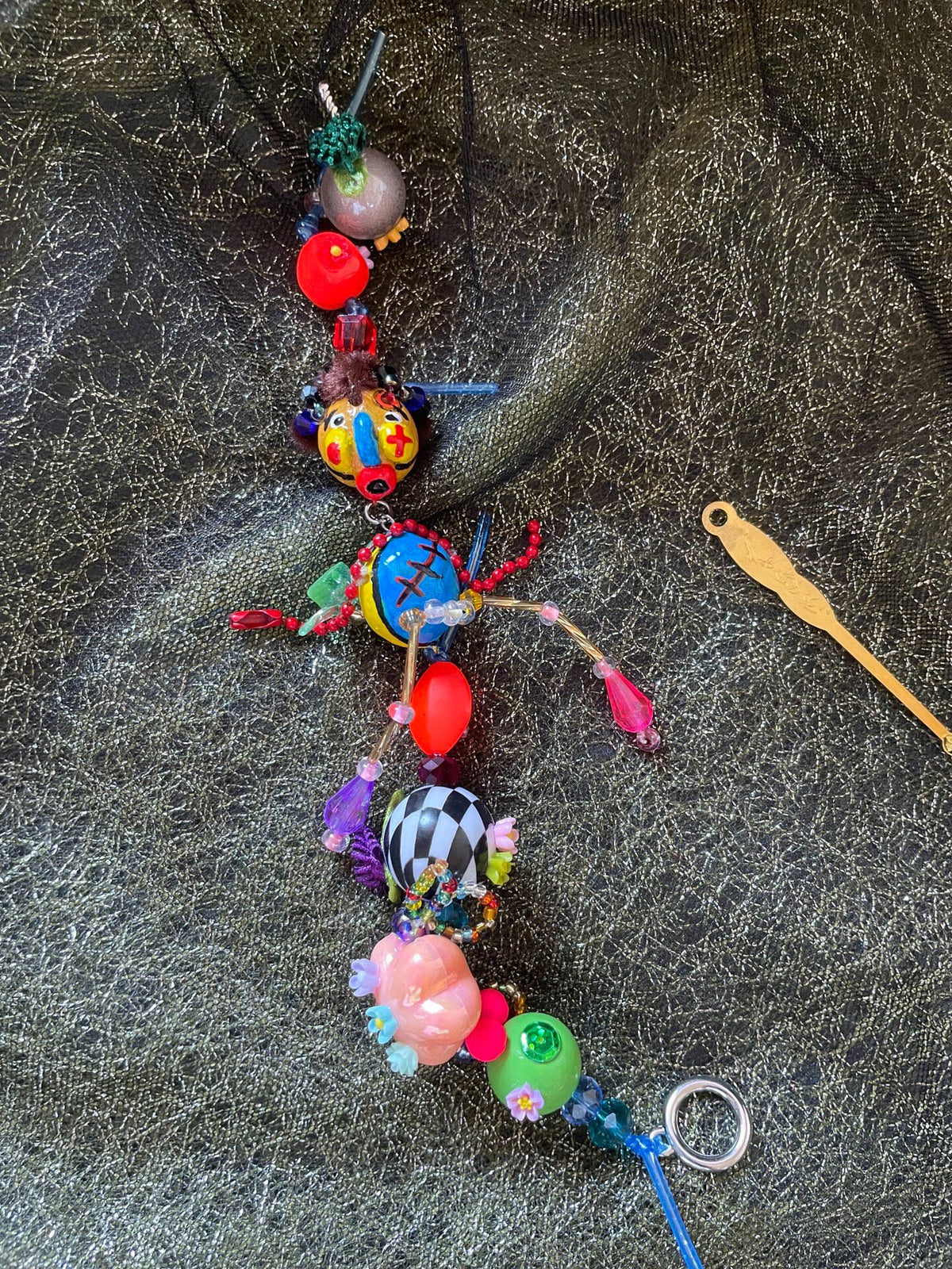Handmade Clay Bracelet with Ear Pick