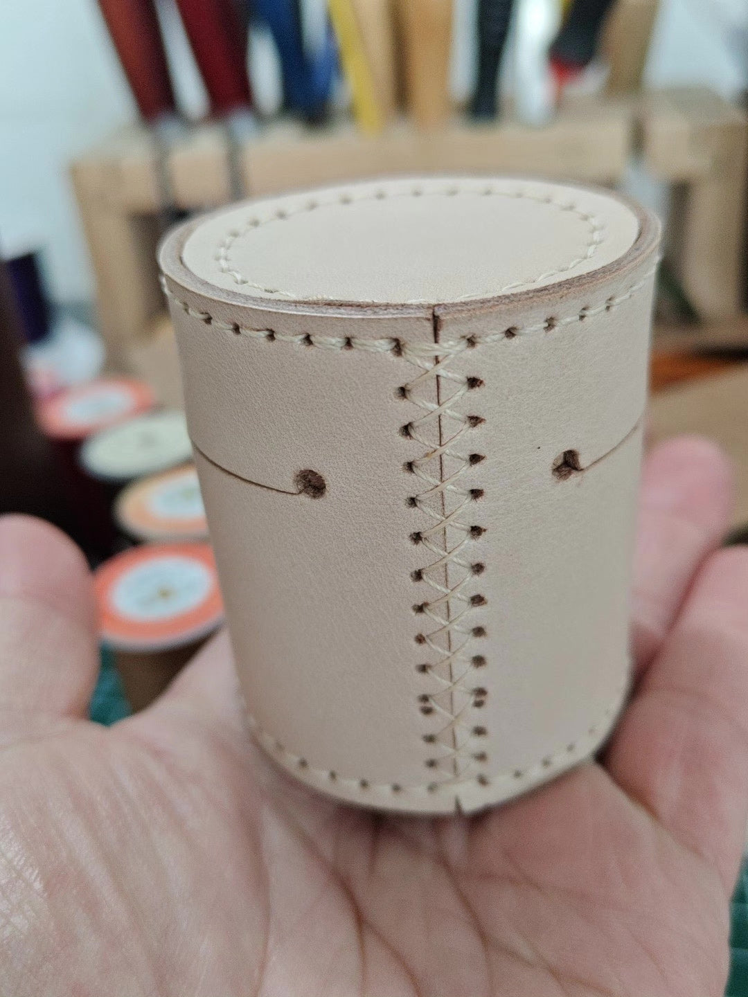 Handcrafted Leather Storage Box for Jewelry