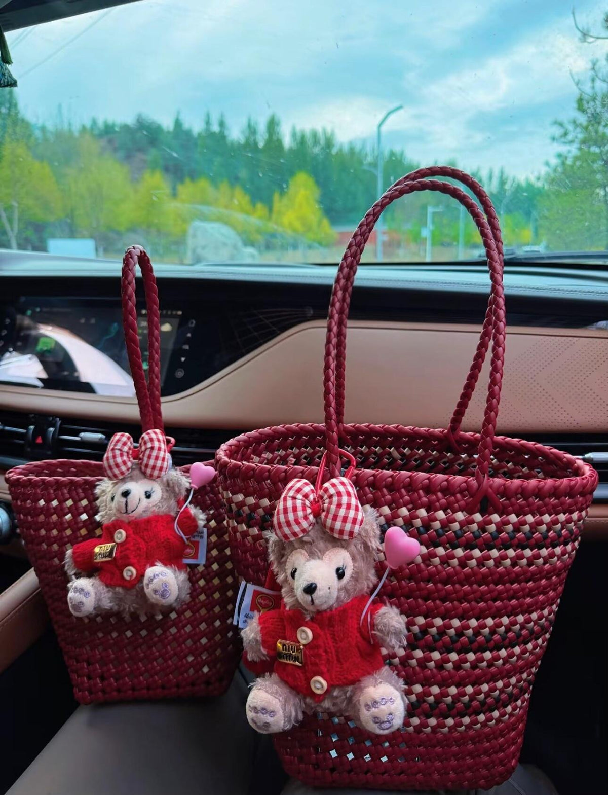 Handwoven Rattan Cherry Bucket Bag
