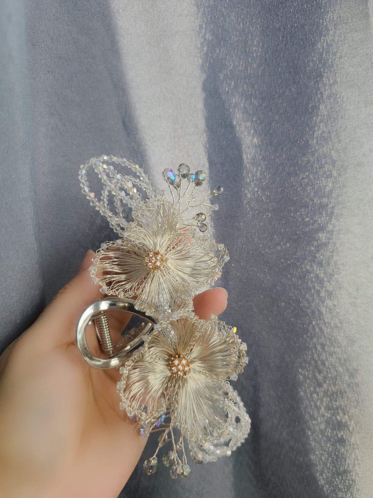 Floral Wire Claw Clip Hair Stick Set
