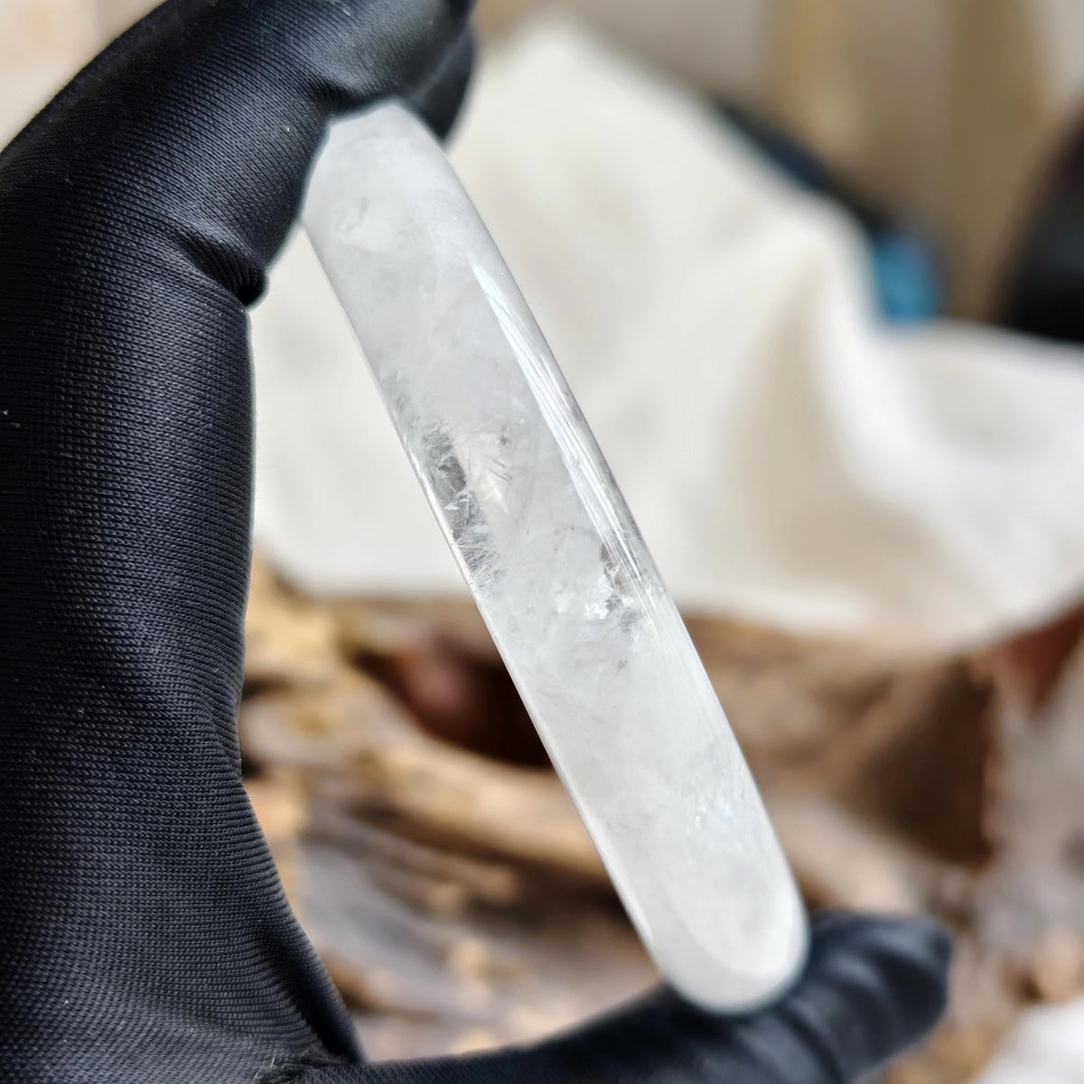 White Agate Bangle 60.2mm Inner Diameter