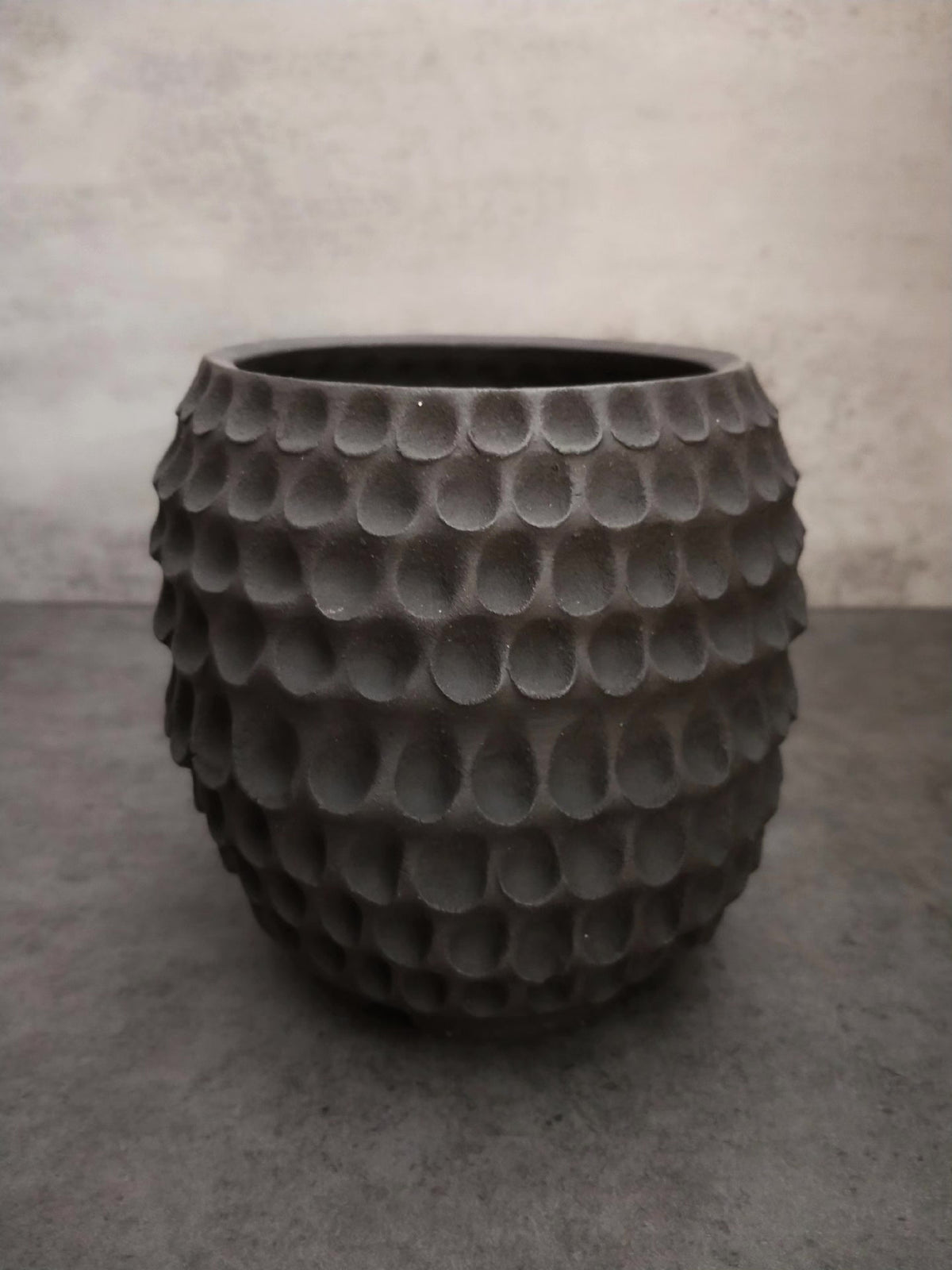 Charcoal Dimpled Ceramic Planter