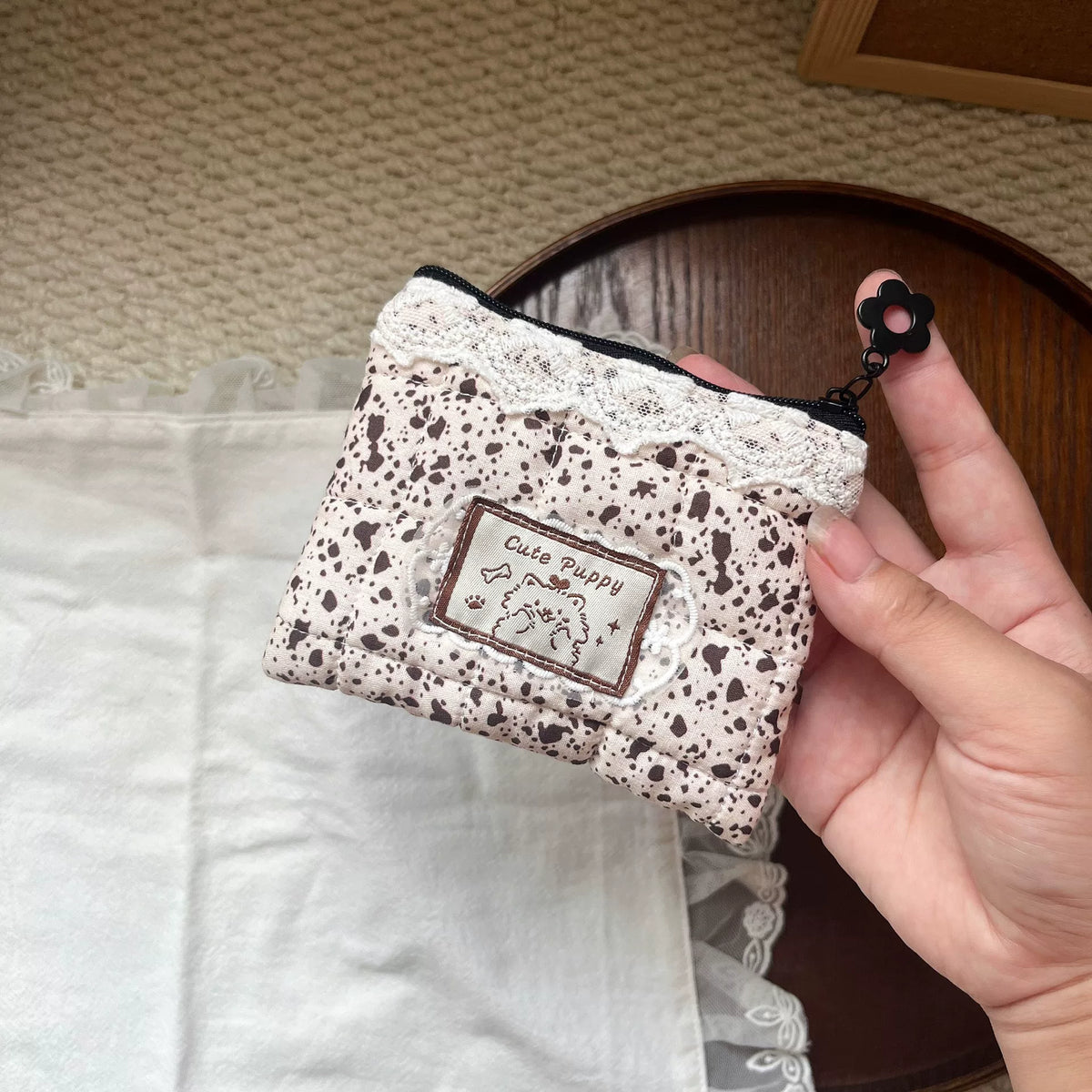 Handgjord Patchwork Kaffekoppspåse och Myntvääska