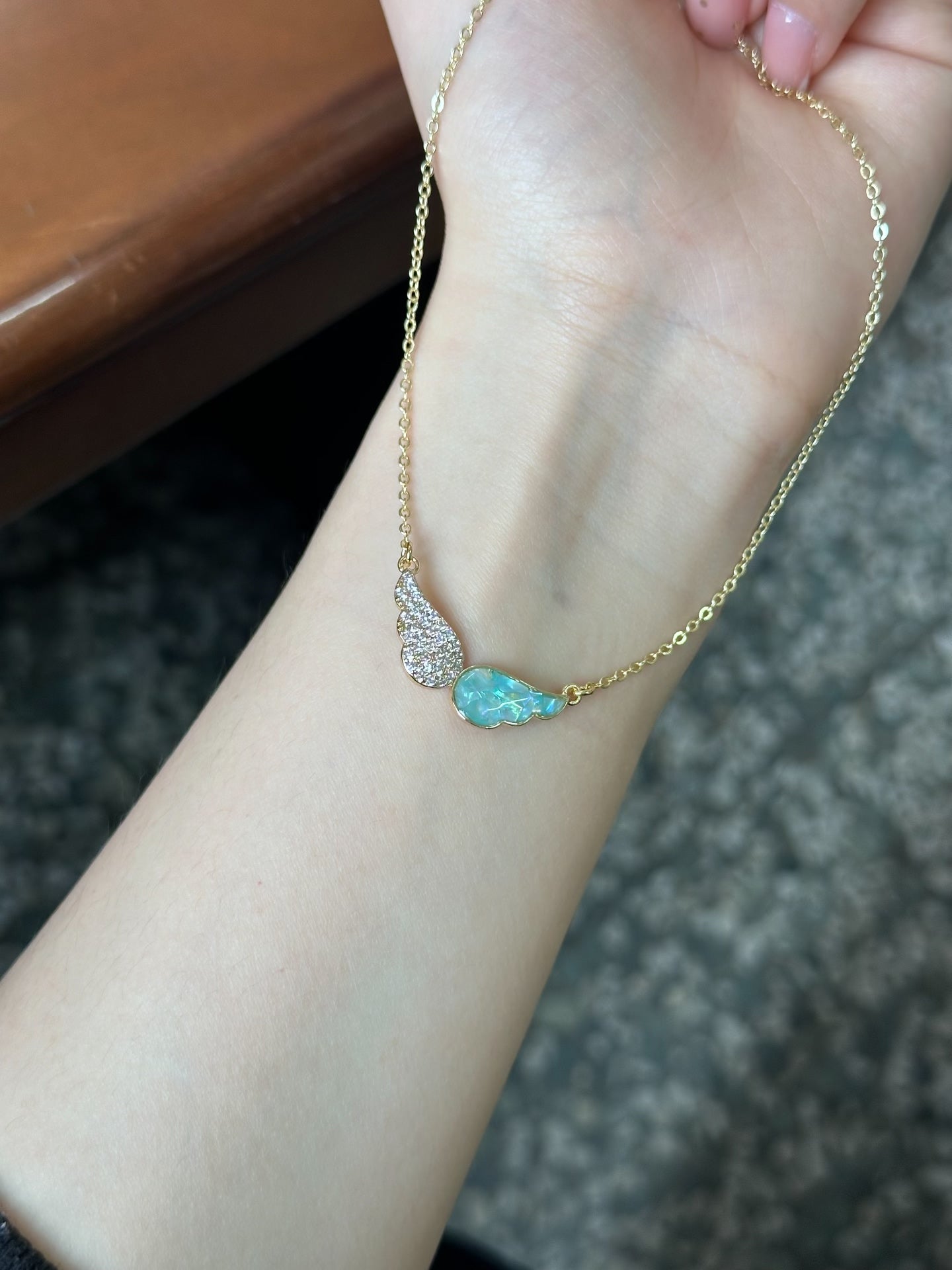 Angel Wings Shell Inlay Necklace