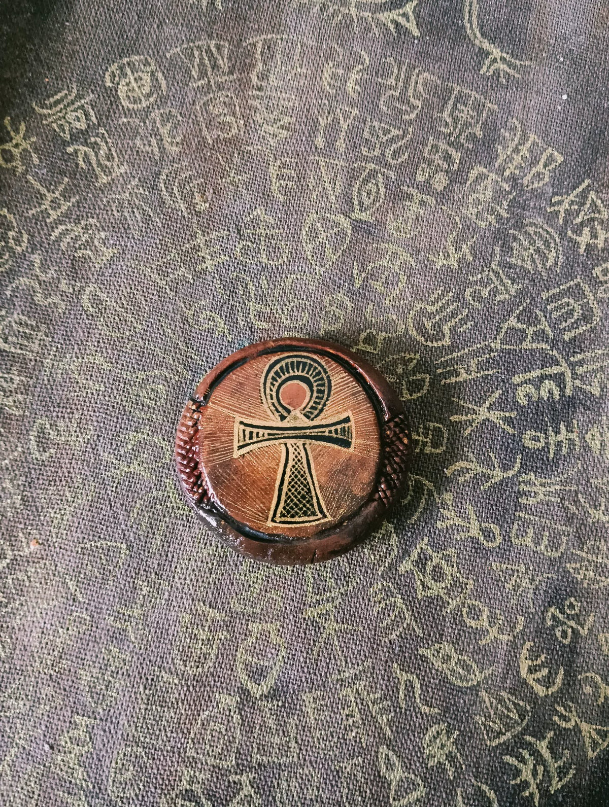 Handmade Ankh Mixed Material Pendant