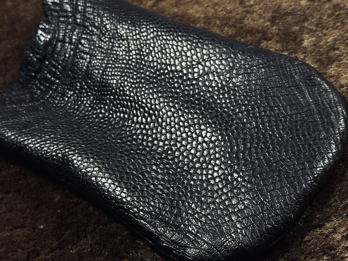 Ostrich Leather Drawstring Pouch