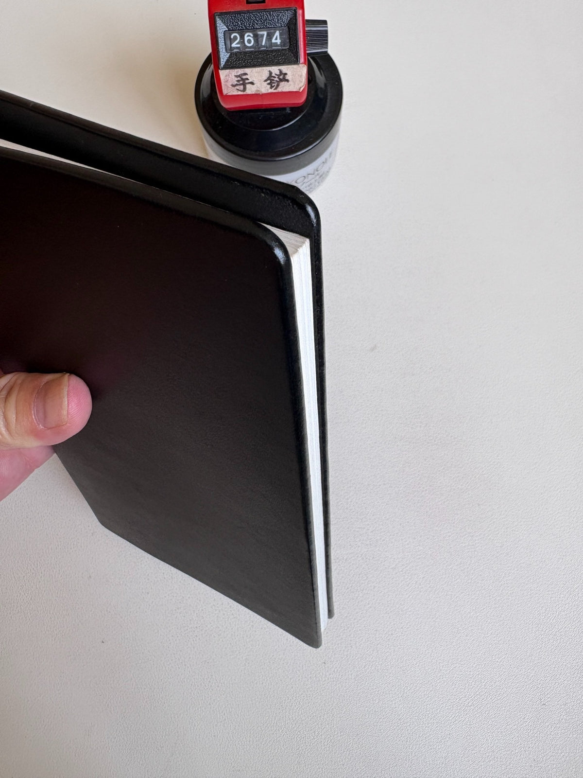 Handmade A6 Leather Ring Binder Cover Black