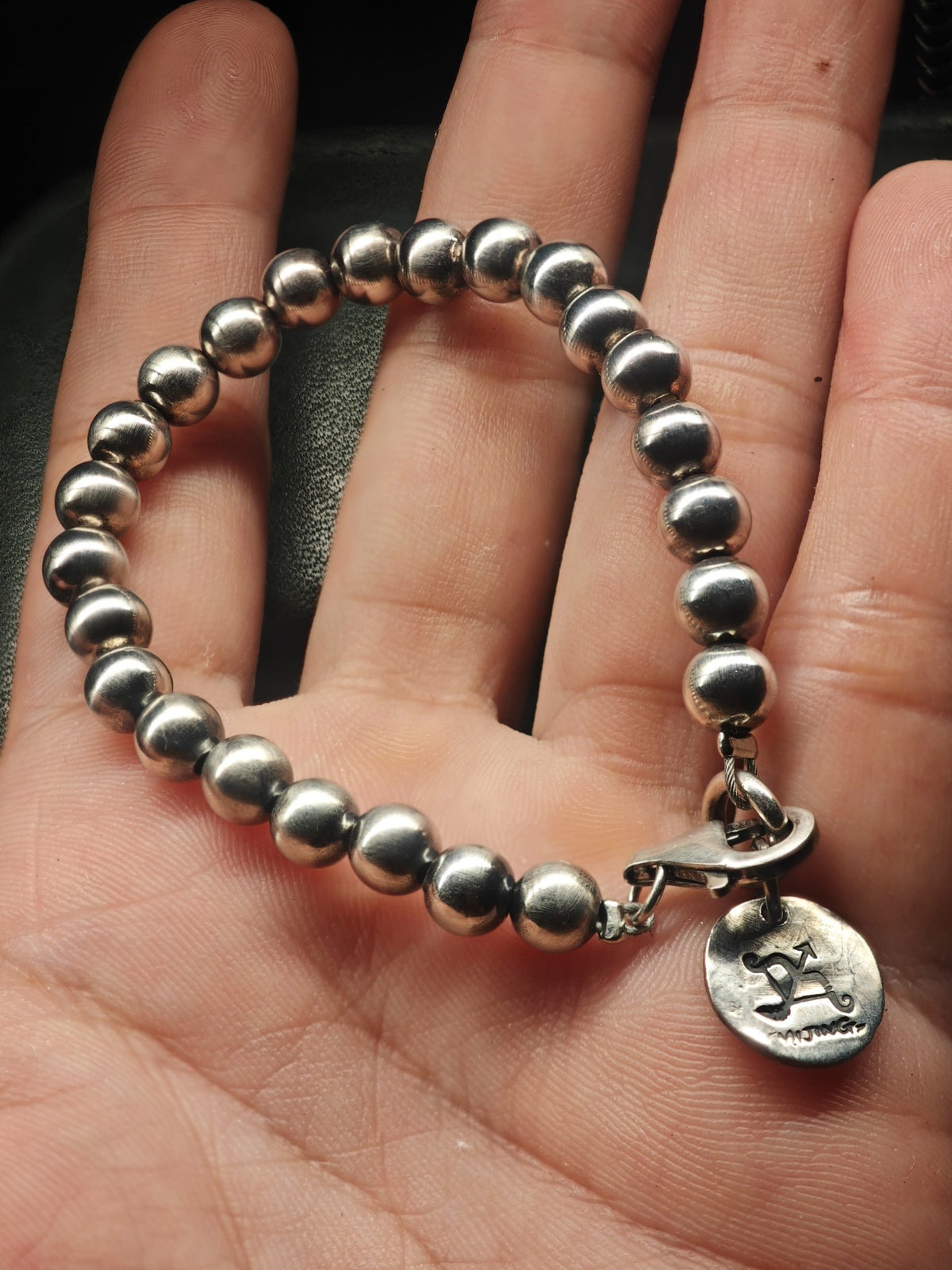 Bracelete de Contas em Prata de Lei 925