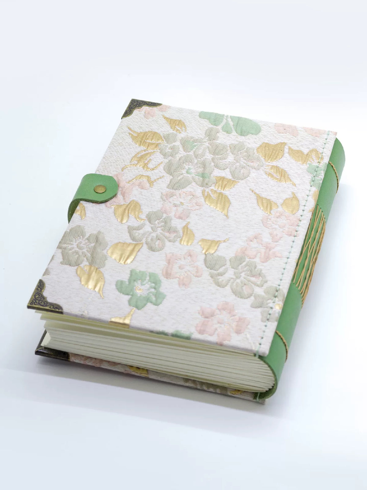 Caderno Artesanal com Lombada em Pele Verde