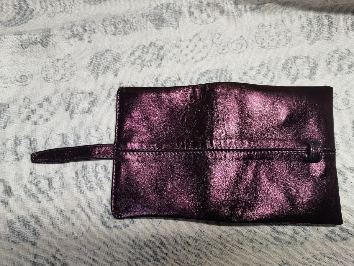 A7 Sheepskin Leather Metallic Organizer Notebook