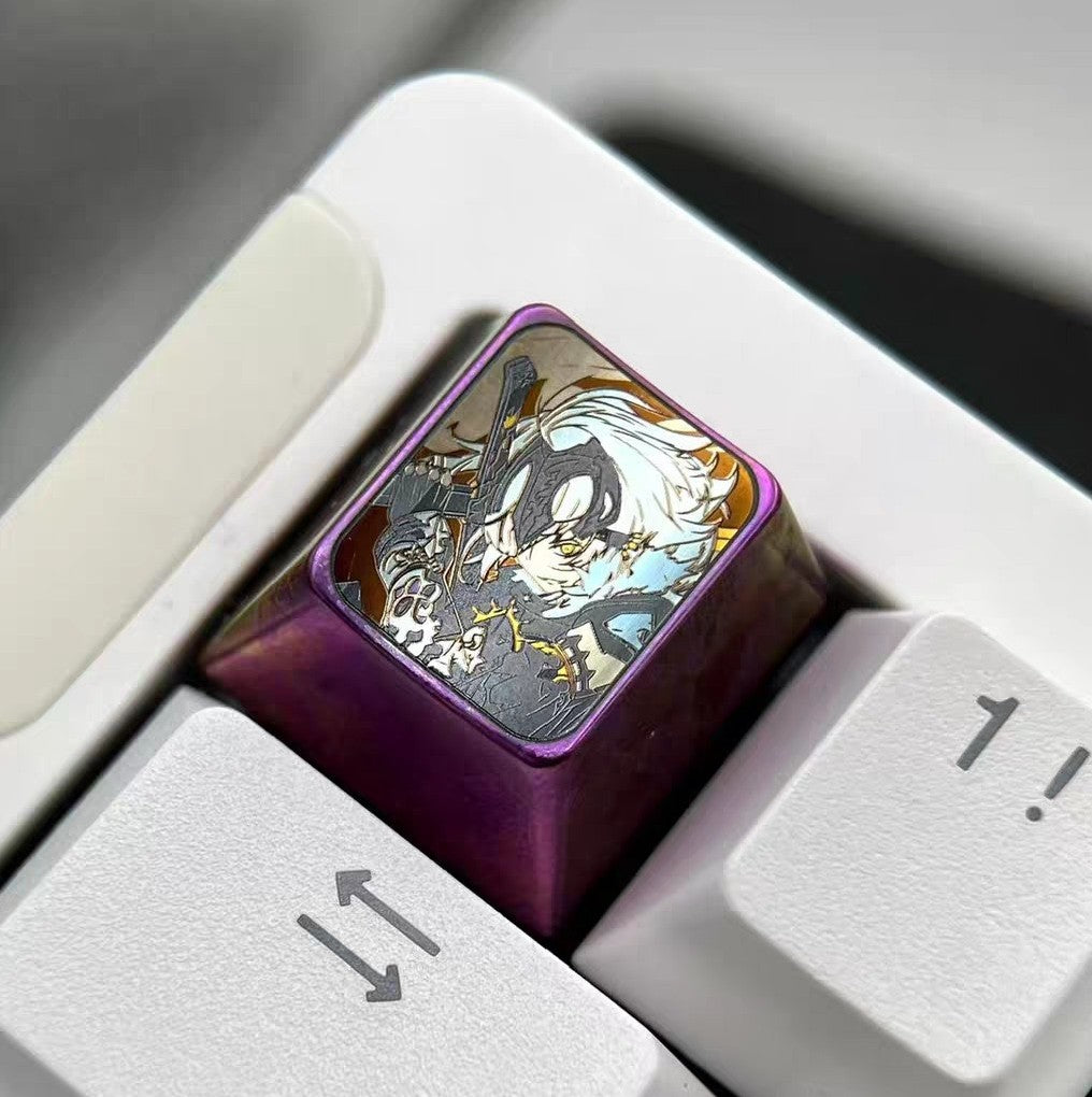 Titanium Alloy Purple Anime Keycap