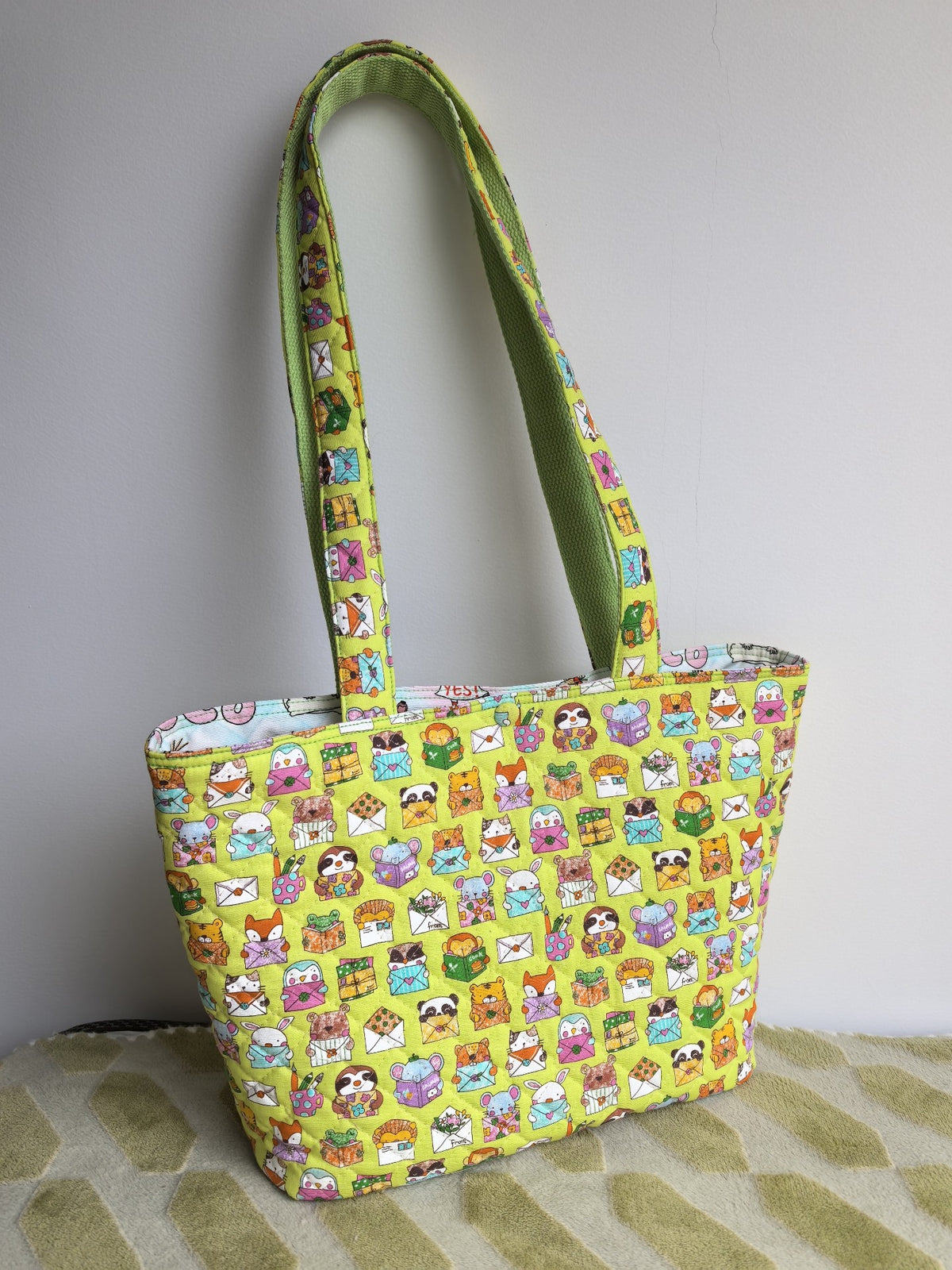 Strawberry Tote Bag Quilted Animal Print