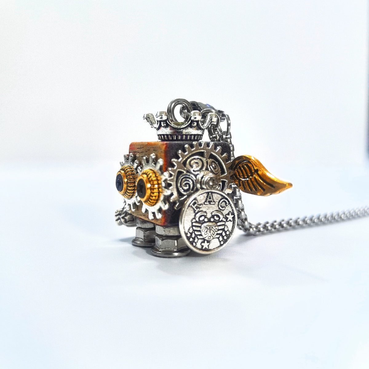 Collana in Metallo e Resina Steampunk Cancer