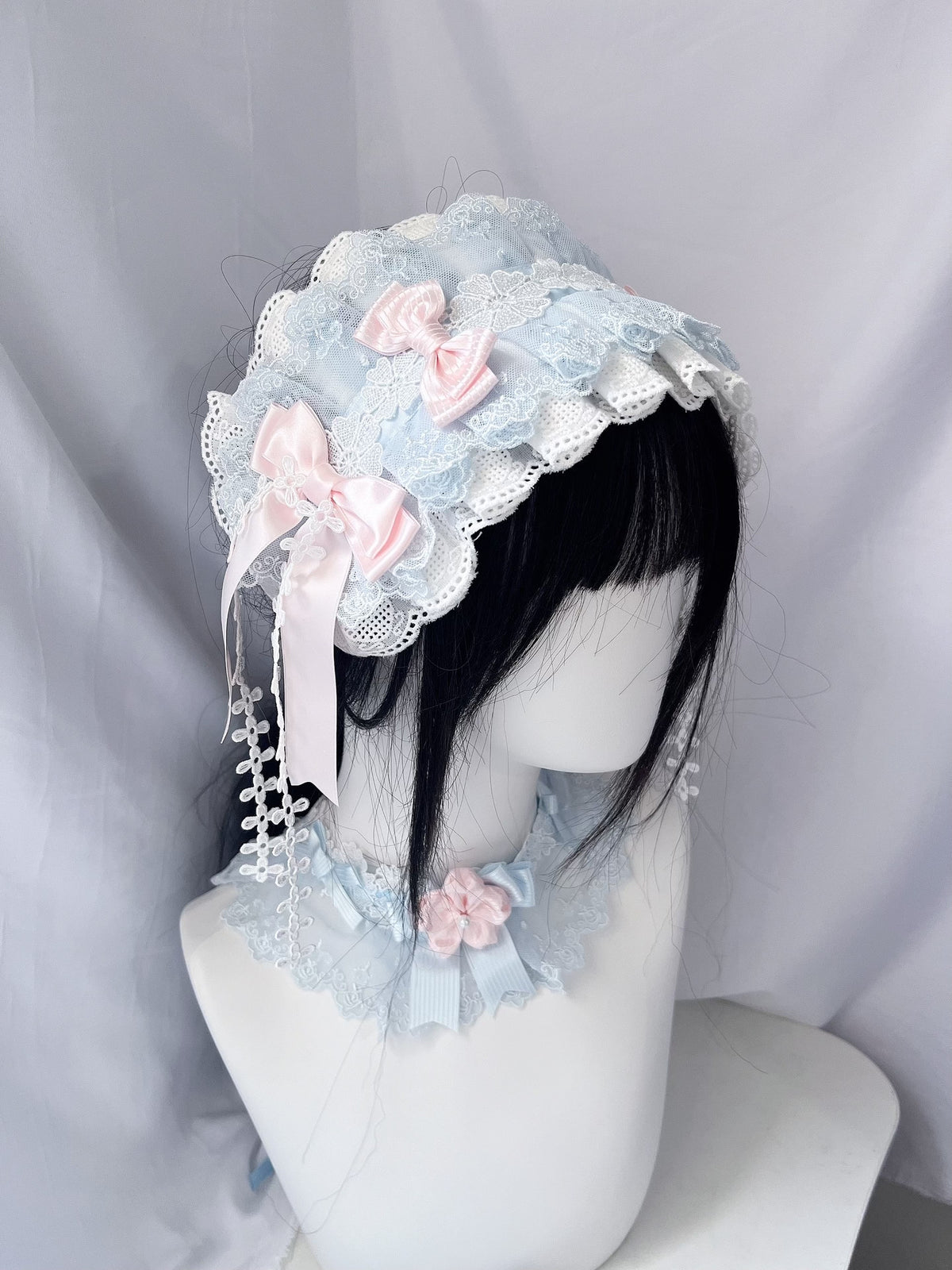 Blue Pink Lace Lolita Headband