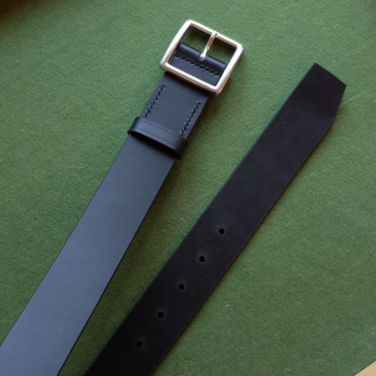 Leather Belt with Steel Buckle
