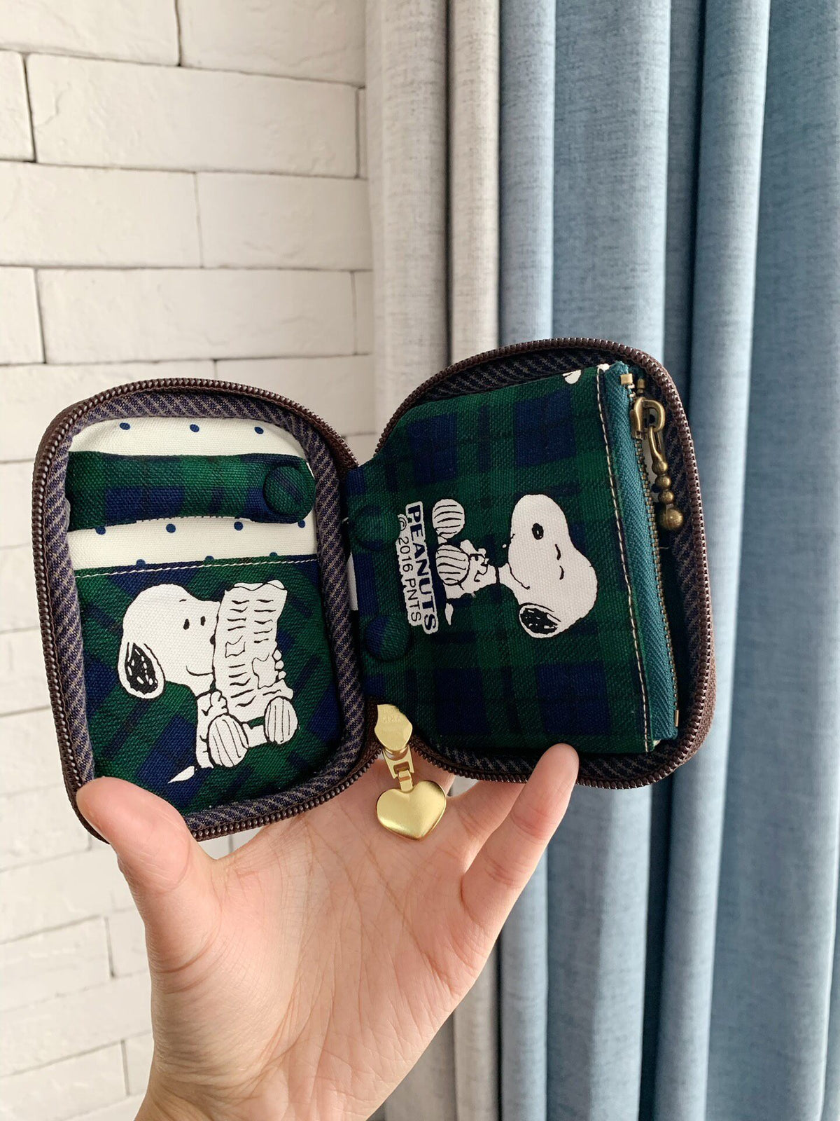 Snoopy Plaid Oxford Cloth Storage Case