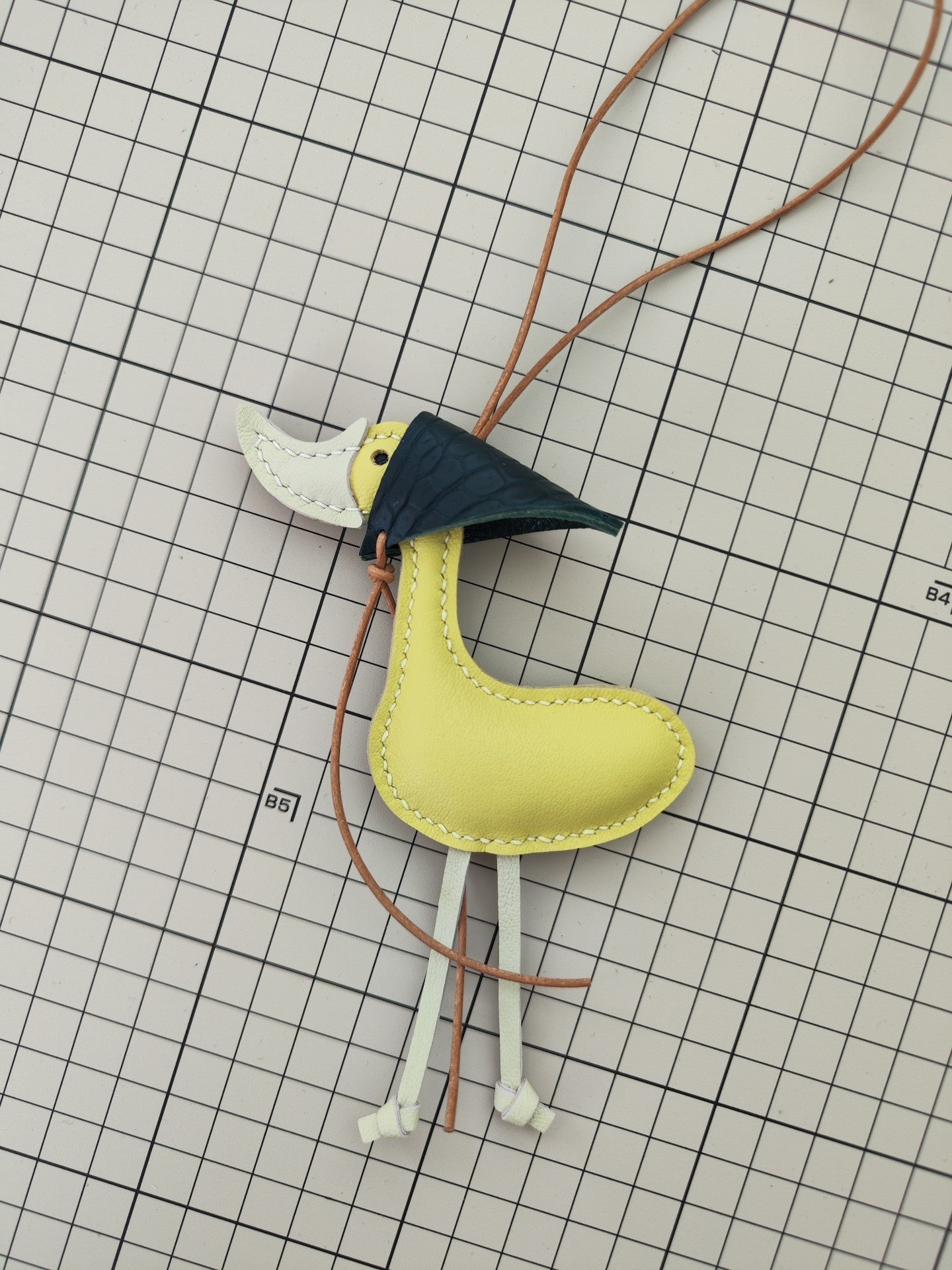 Handmade Leather Lucky Duck Keychain Bag Charm