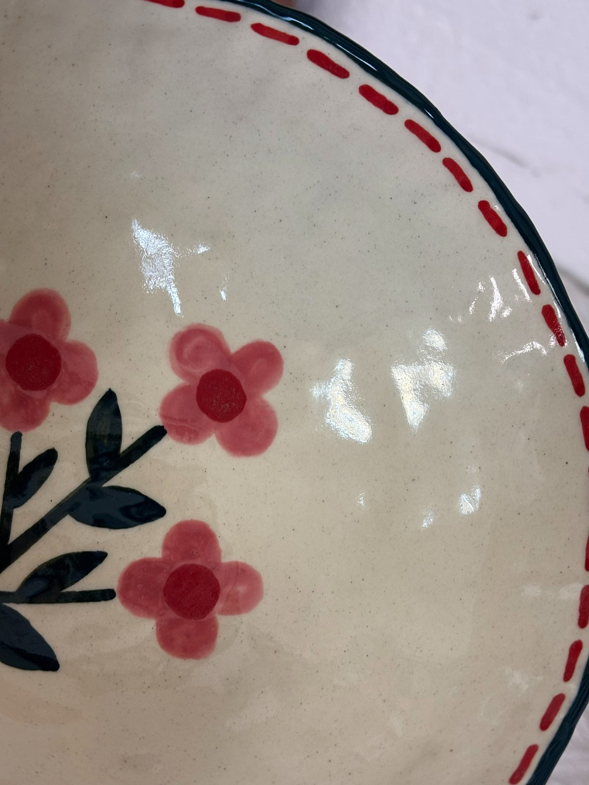 手びねり 景徳鎮 陶器ボウル 花柄
