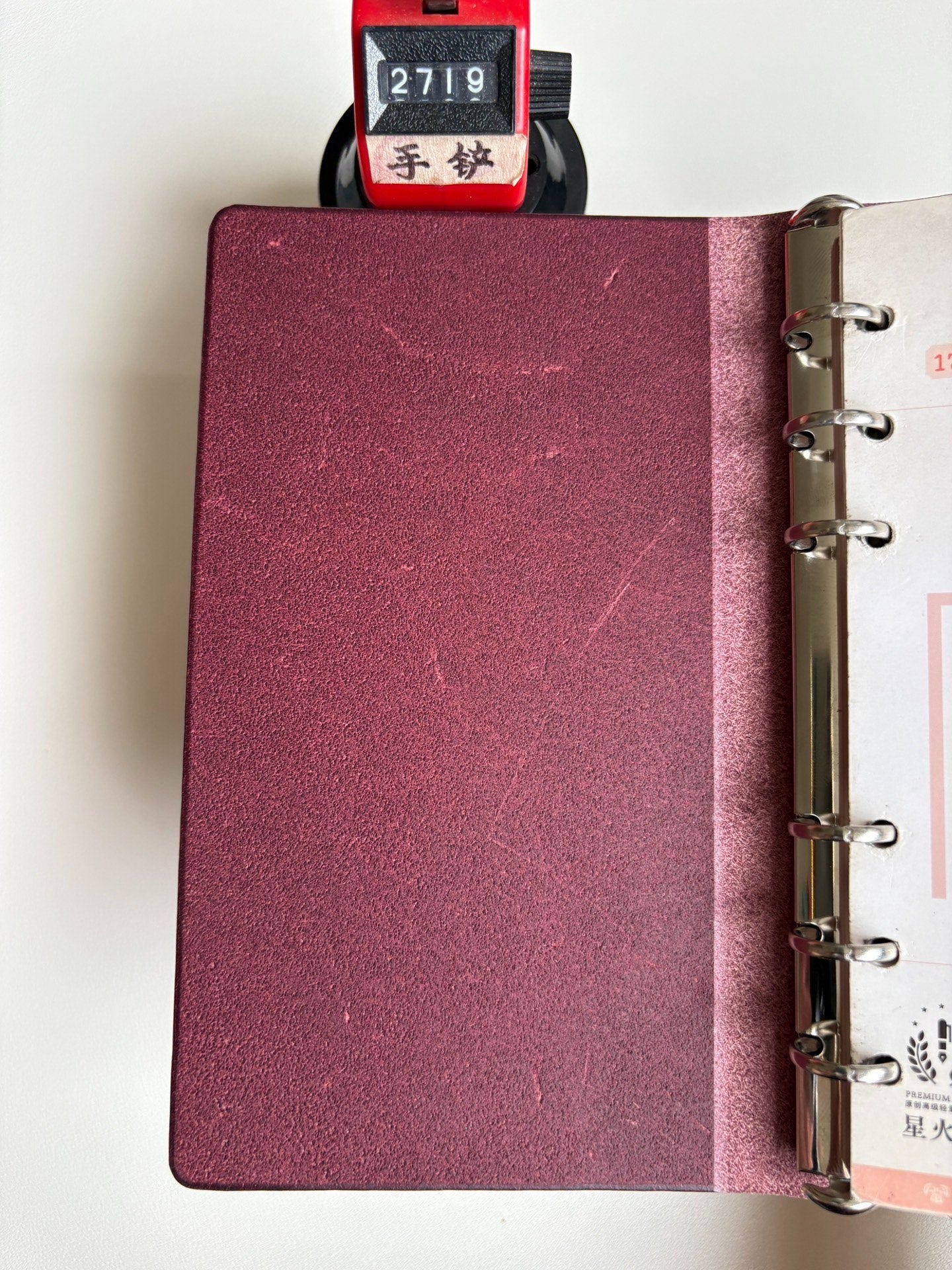 Handmade Buttero Leather A6 Ring Binder Cover with 9-Ring Mechanism
