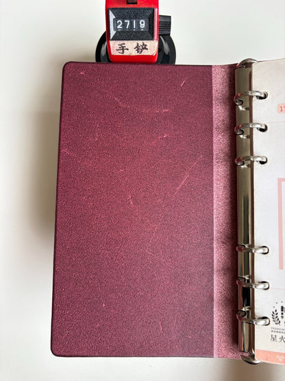 Handmade Buttero Leather A6 Ring Binder Cover with 9-Ring Mechanism