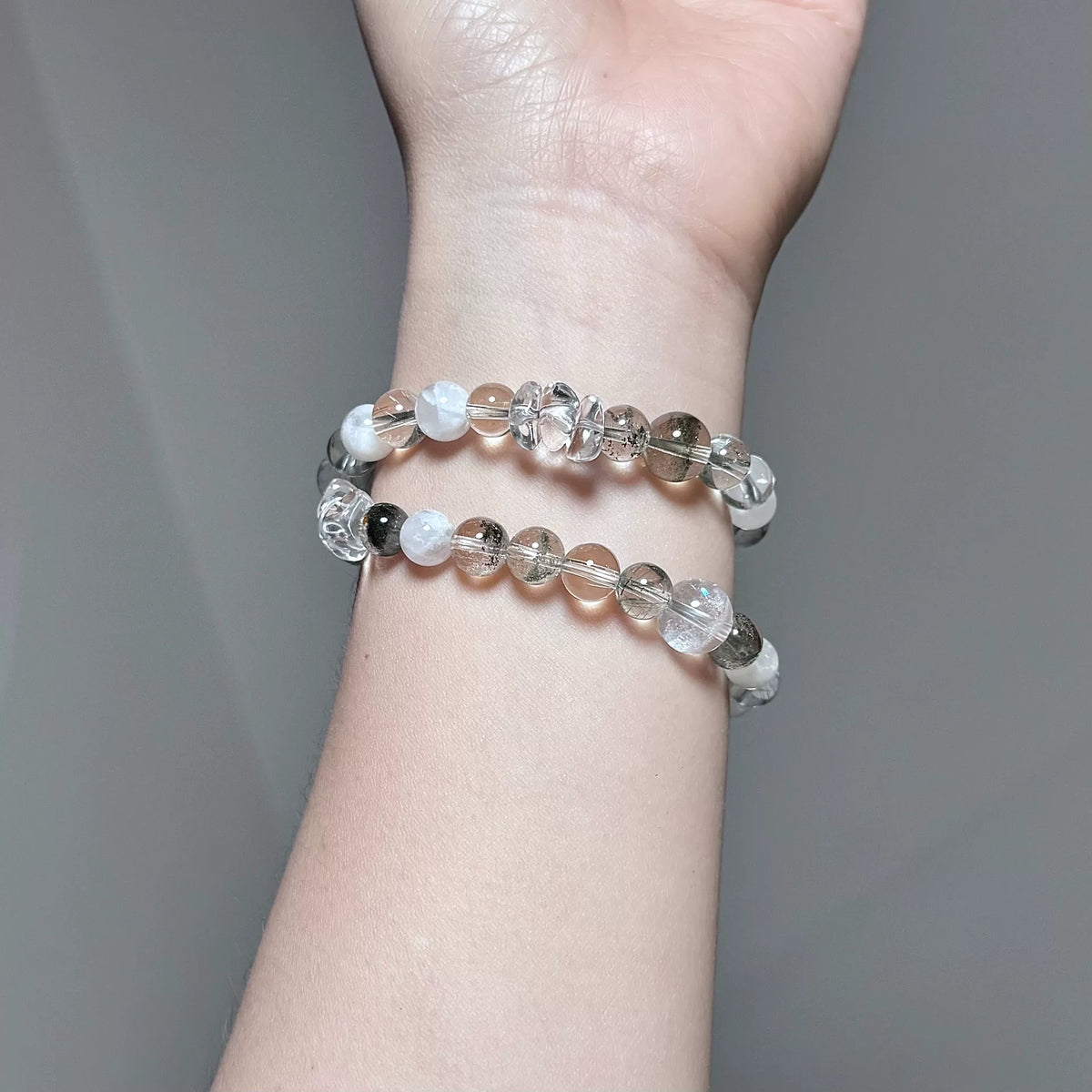 Green Phantom Quartz Double Wrap Bracelet