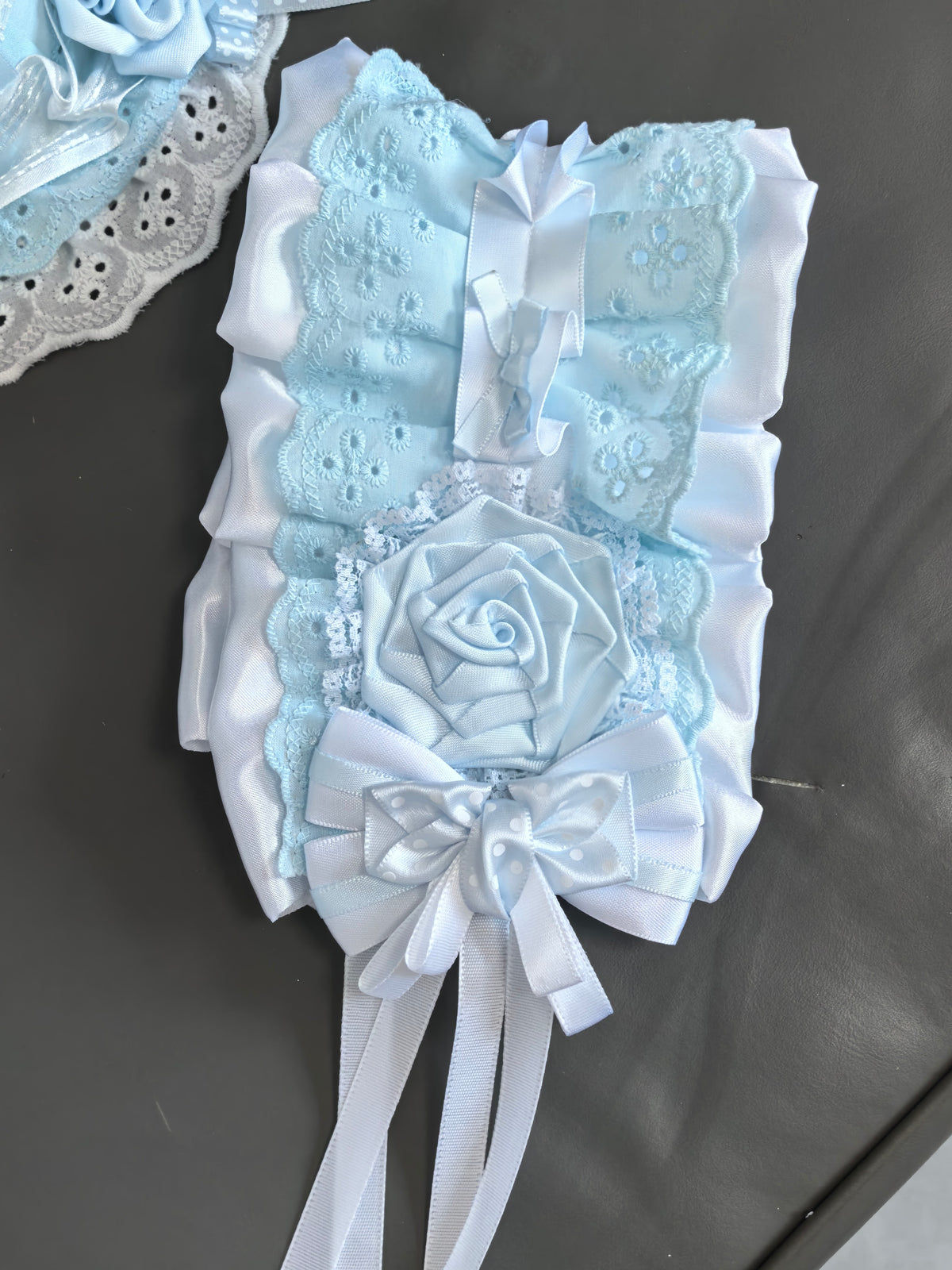 Handmade Light Blue Mini Hat Headband Set