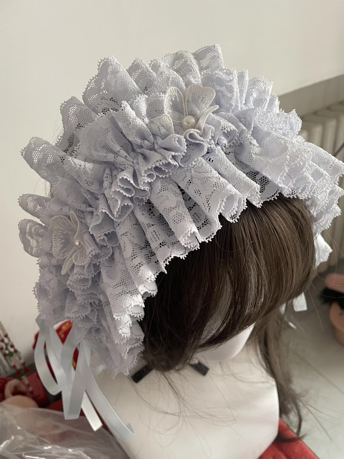 Bleek Blauw Violet Lolita Kanten Haarband