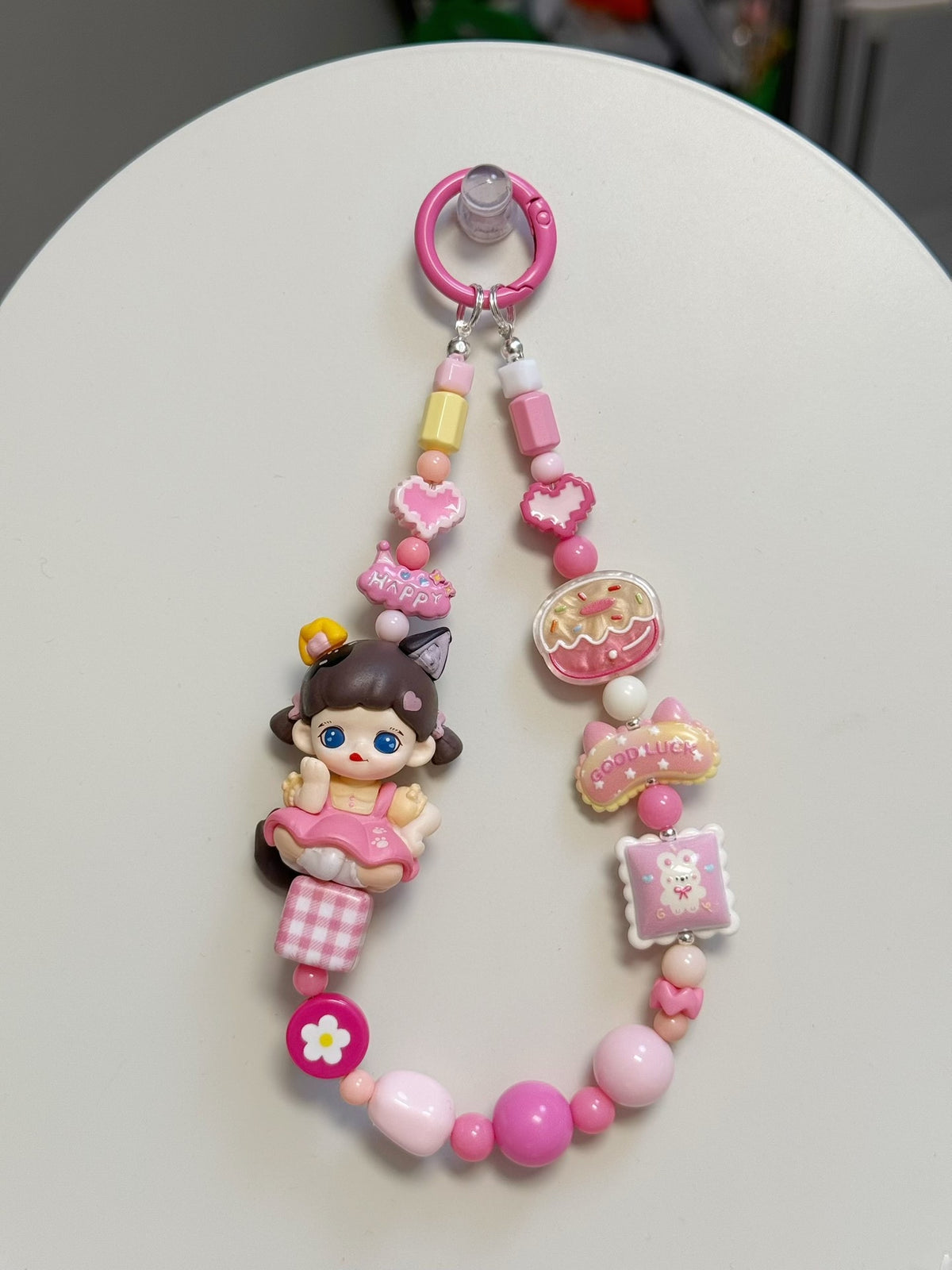 Handmade Beaded Doll Phone Strap Charm