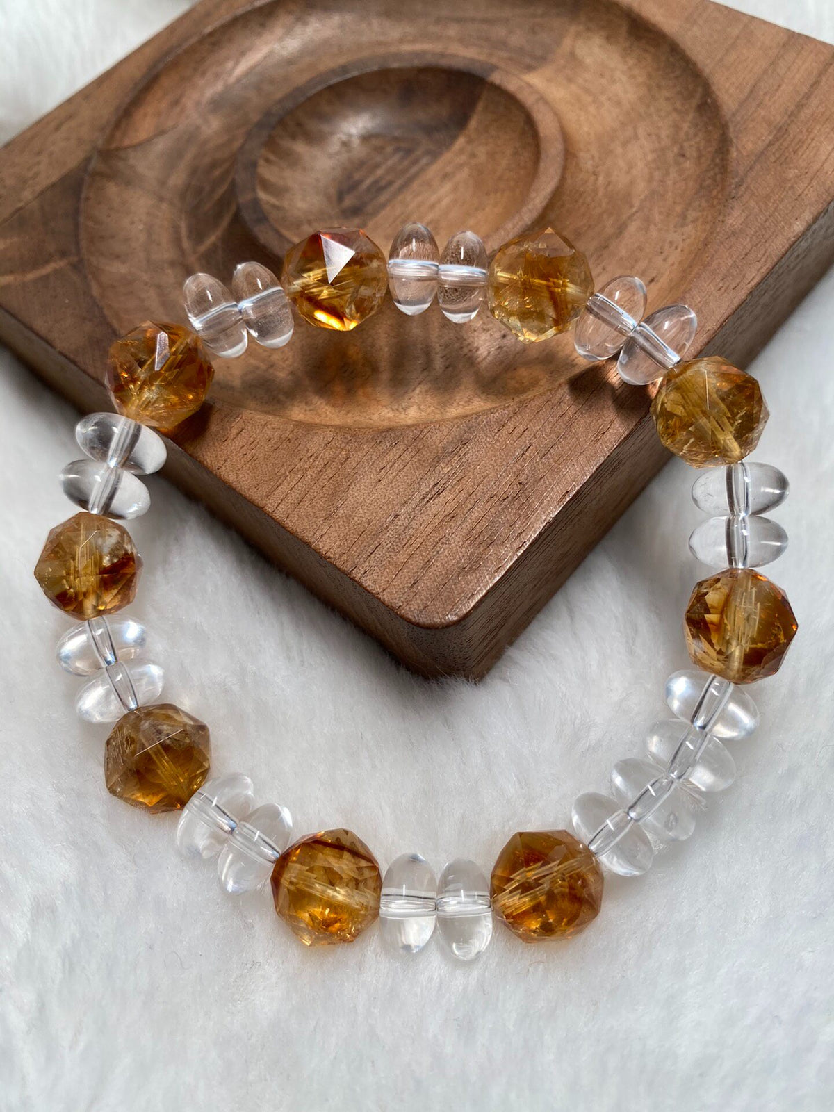 Rutilated Quartz White Quartz Crystal Bracelet
