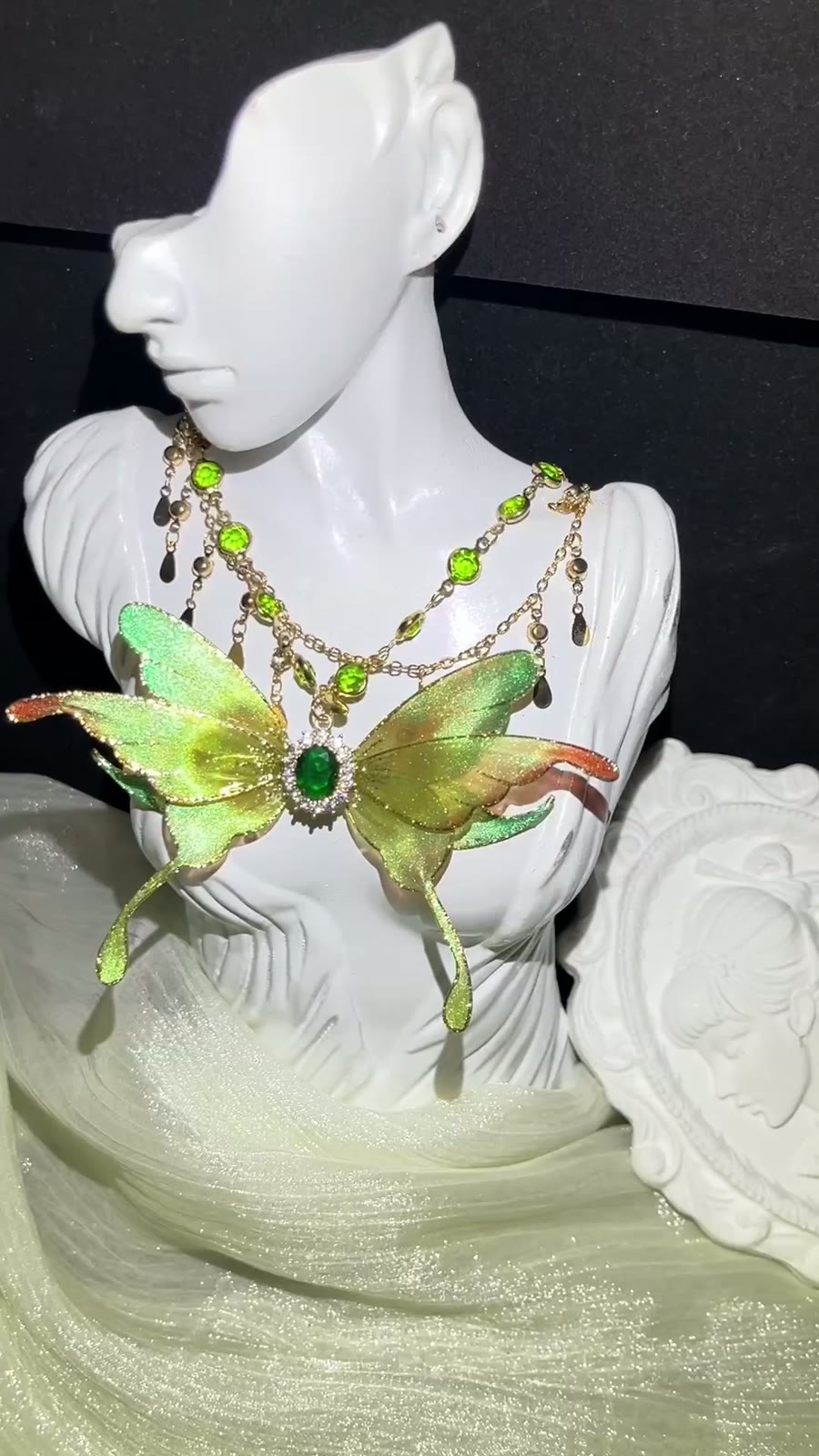 Butterfly Statement Necklace With Resin Wings